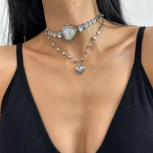 Unique Handmade Punk Watch Pendant stylish watch choker necklace