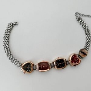 Bold Punk Crystal Watch Pendant Necklace stylish watch choker necklace