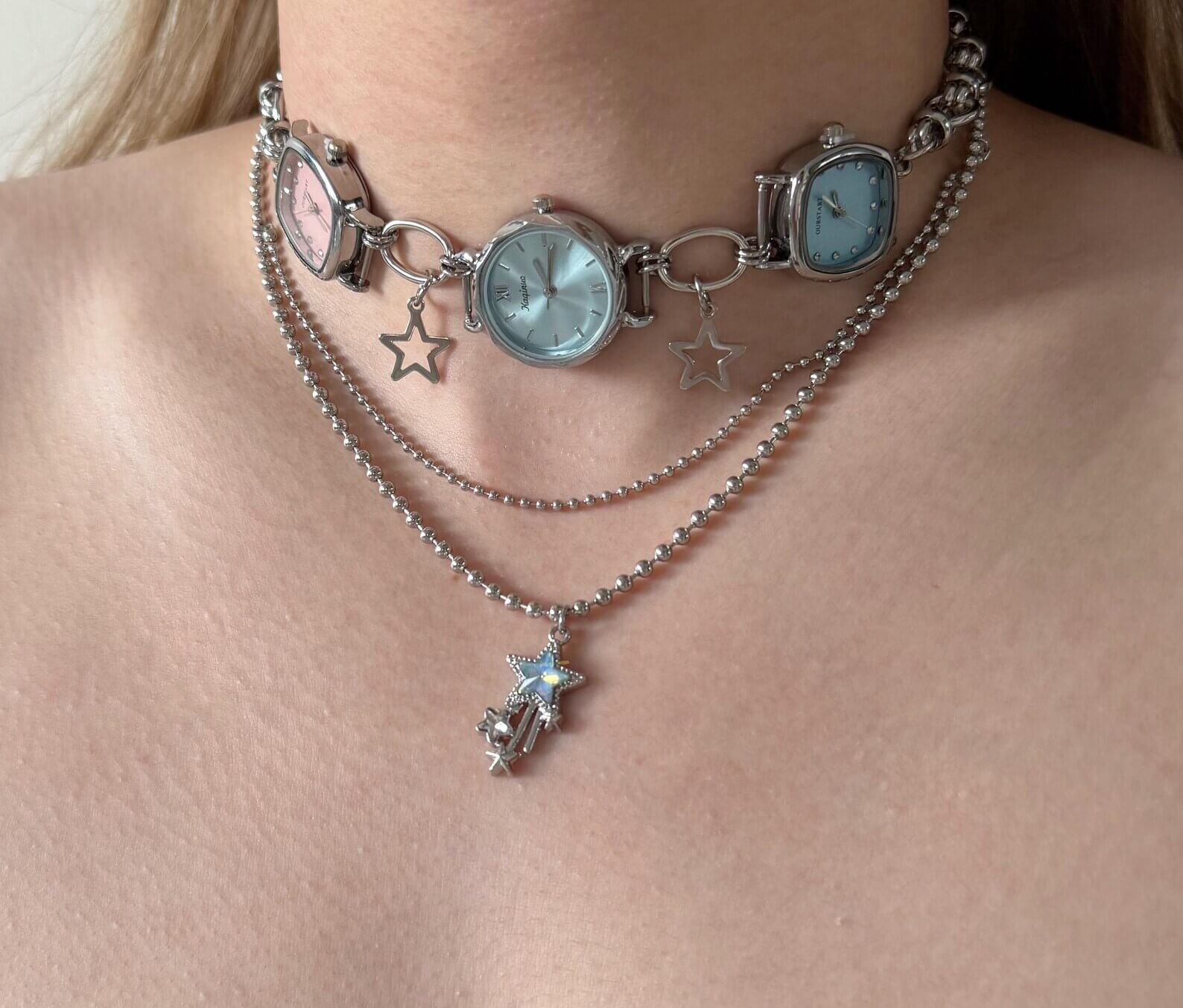Unique Cyberpunk Watch Pendant Choker stylish watch choker necklace