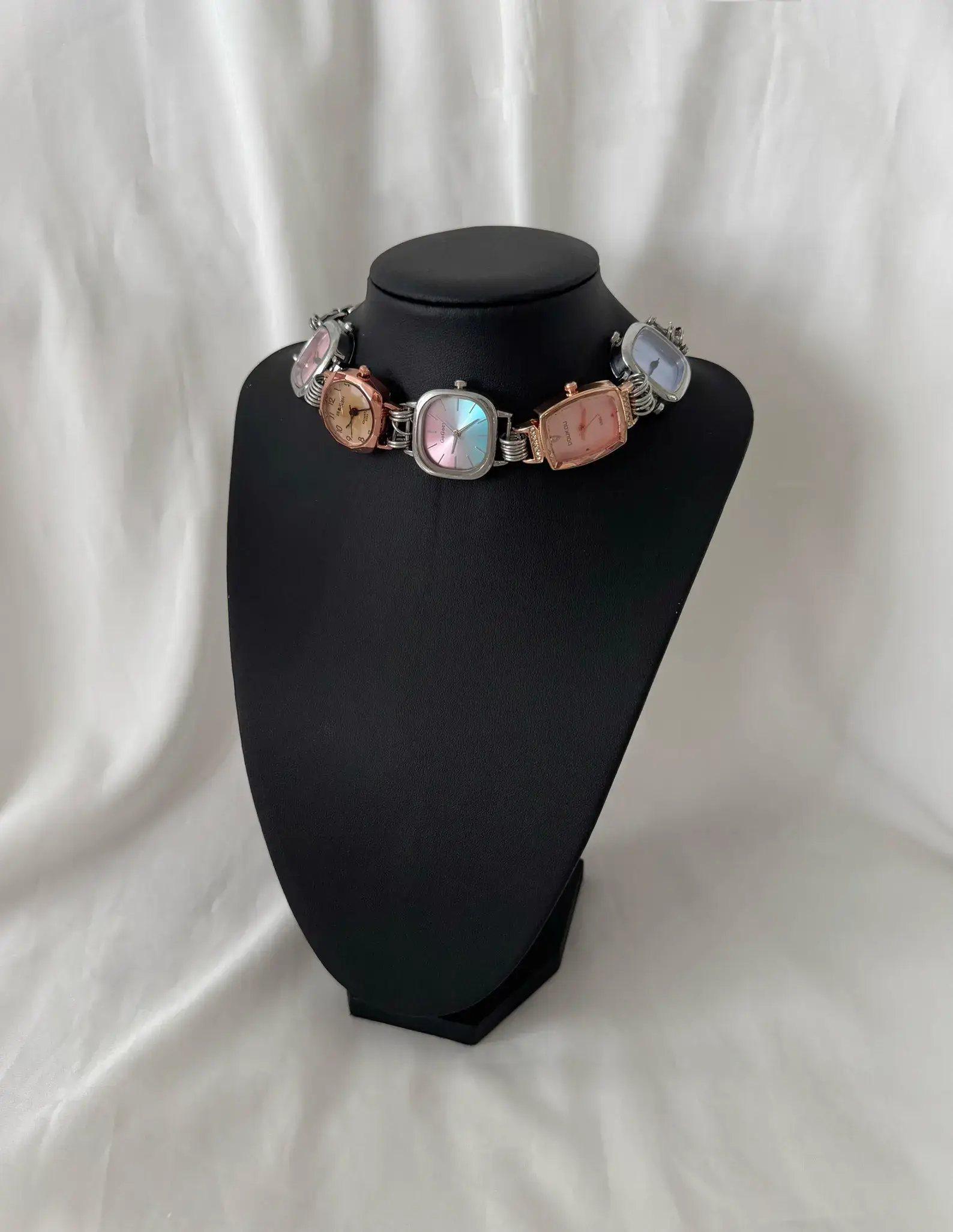 Adjustable Punk Leather Watch Choker stylish watch choker necklace