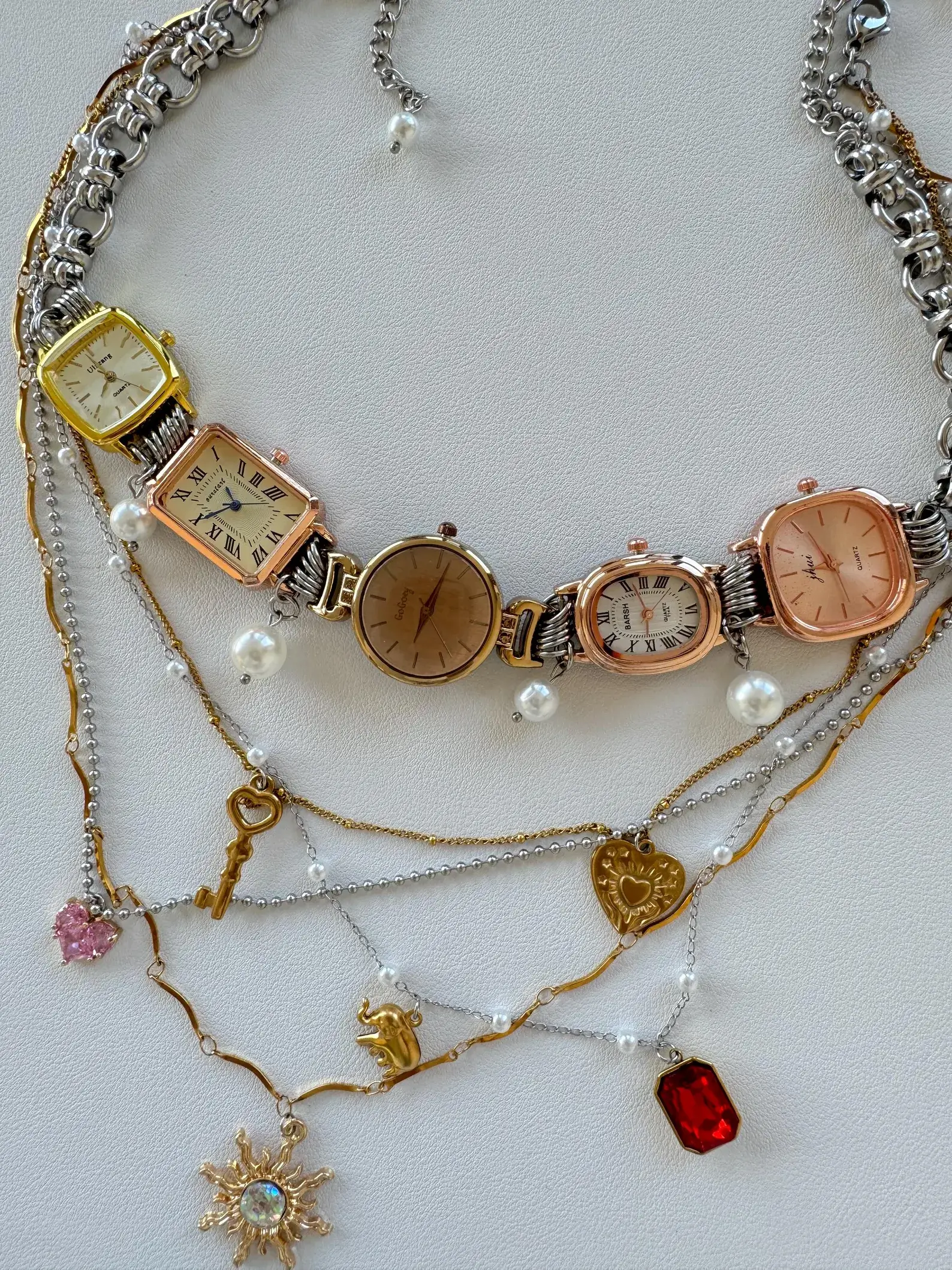 Adjustable Leather Punk Watch Choker stylish watch choker necklace