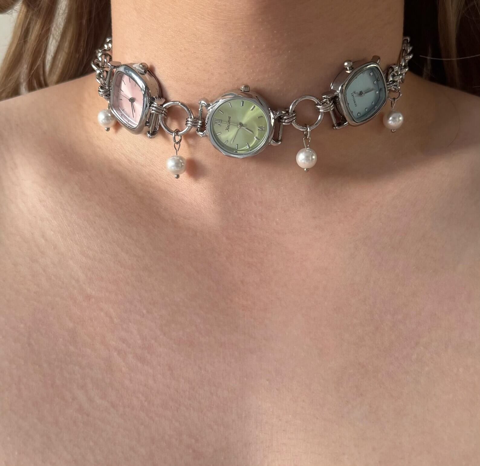 Luxury Streetwear Watch Choker stylish watch choker necklace