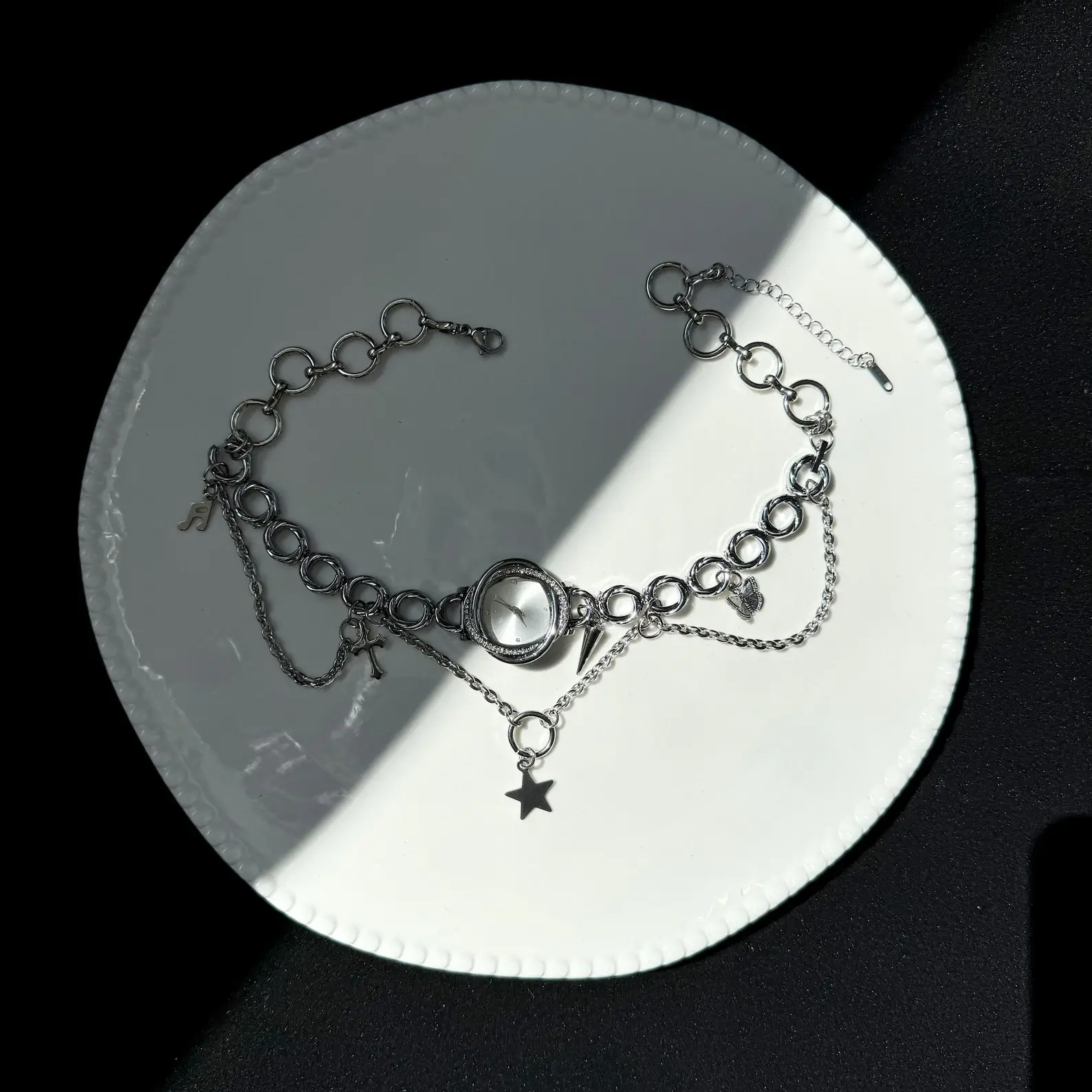 Titanium Y2K watch choker featuring Taylor Swift