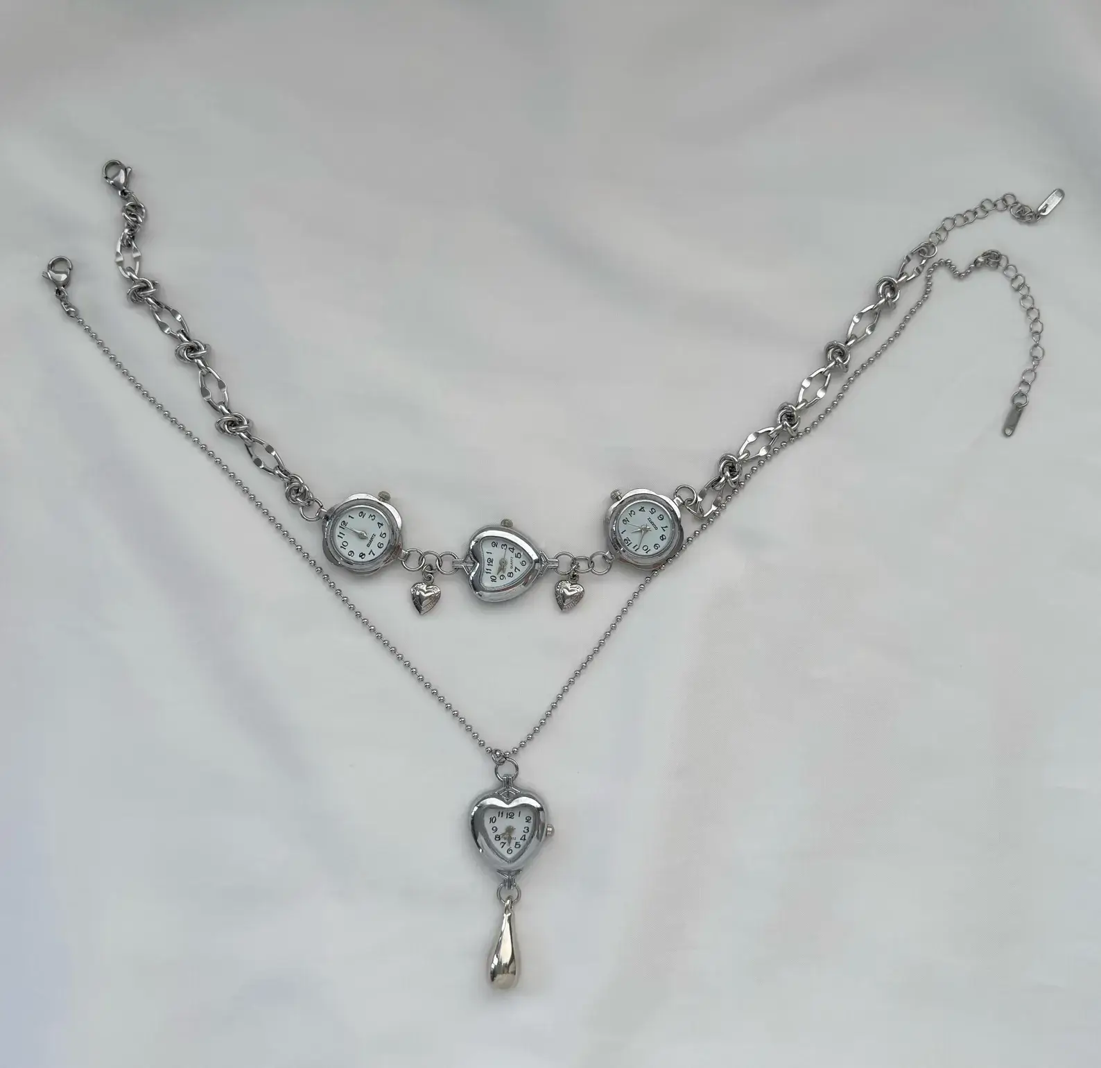 Trendy Y2K Neon Watch Necklace stylish watch choker necklace