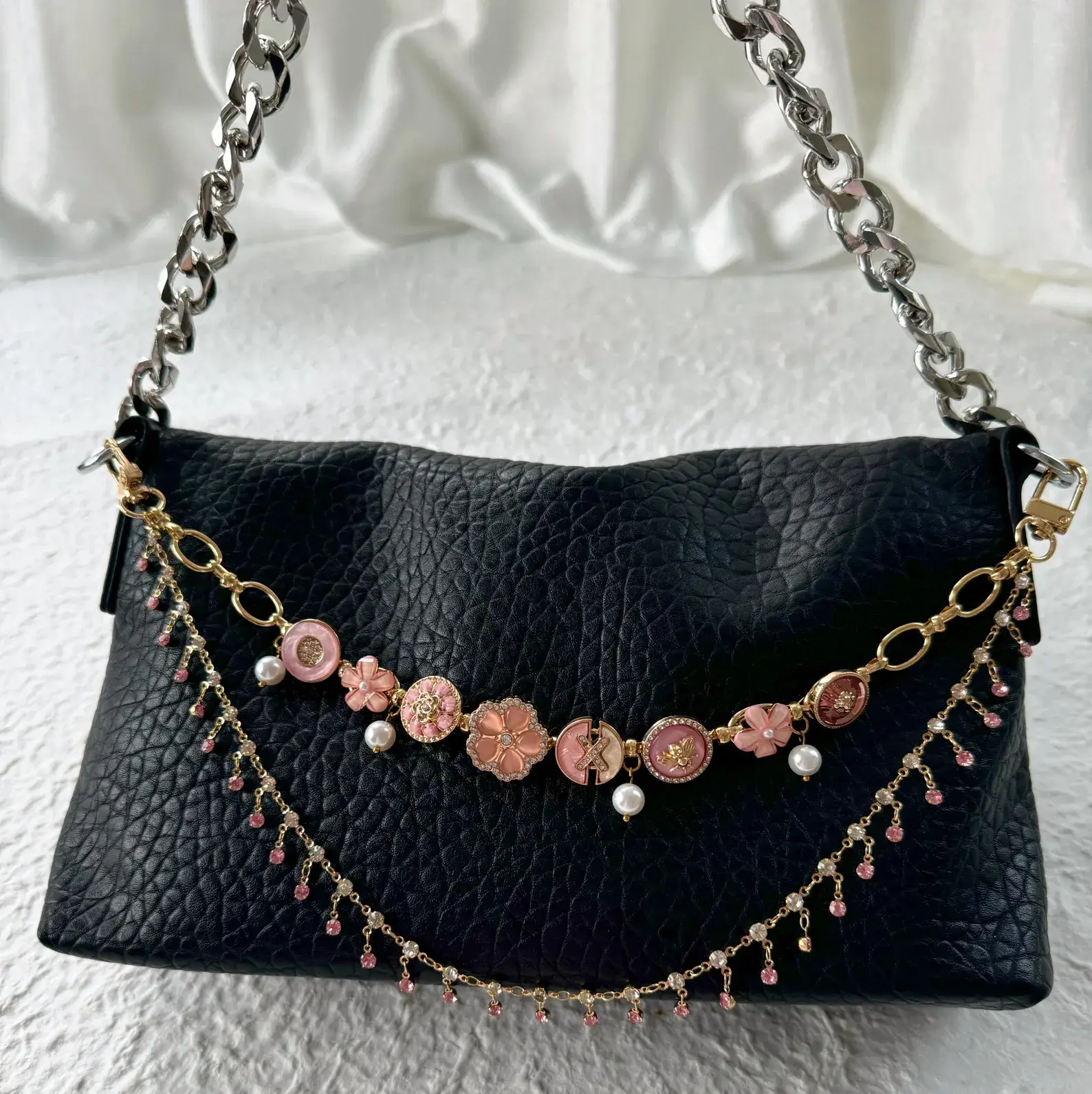 Handmade vintage gold watch bag chain styled by Taylor Swift