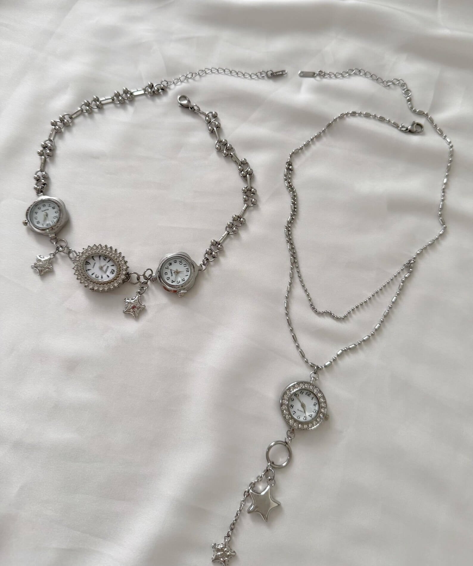 Boho Handmade Crystal Watch Choker stylish watch choker necklace