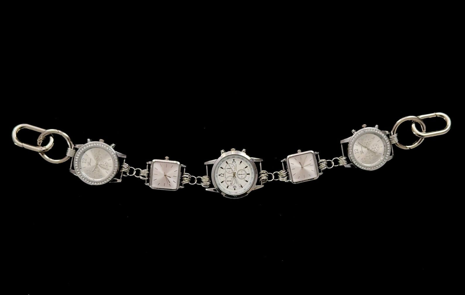 Minimalist silver bag chain styled by Hailey Bieber