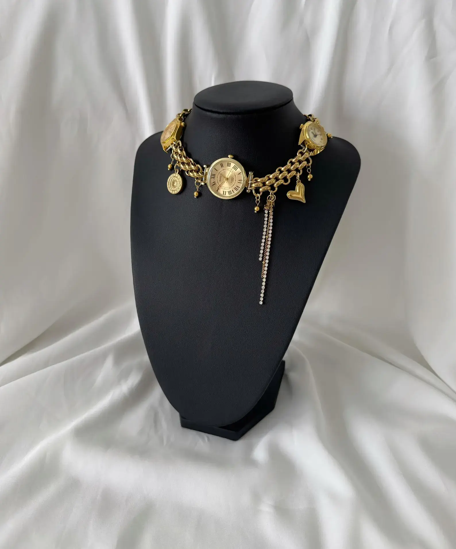 Punk Inspired Multi-watch Face Choker stylish watch choker necklace
