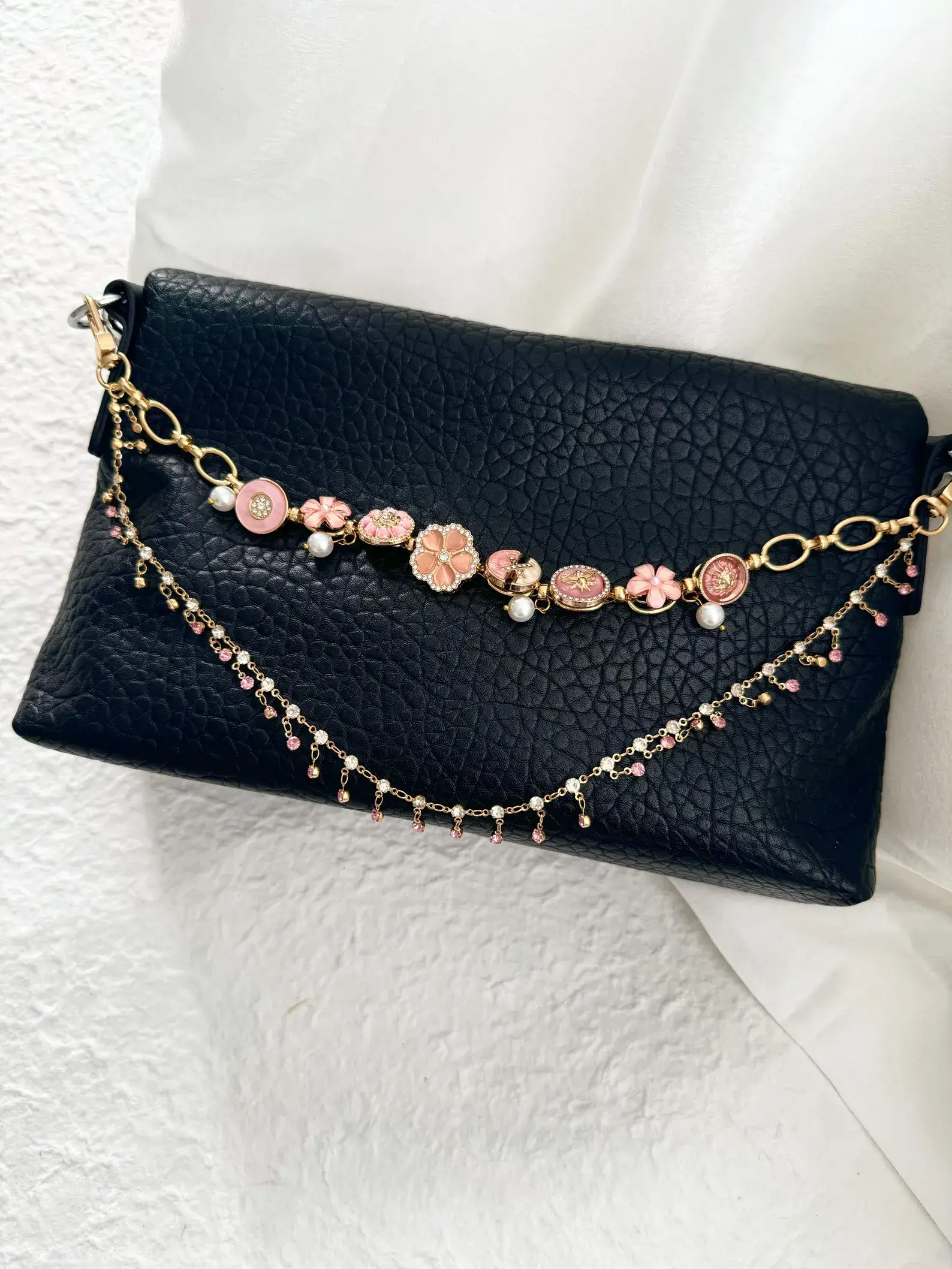 Handmade vintage gold watch bag chain styled by Taylor Swift