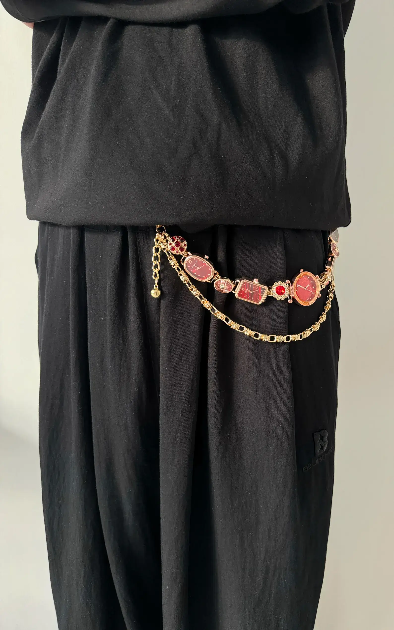 stainless steel punk pants chain gothic watch belt accessory 12