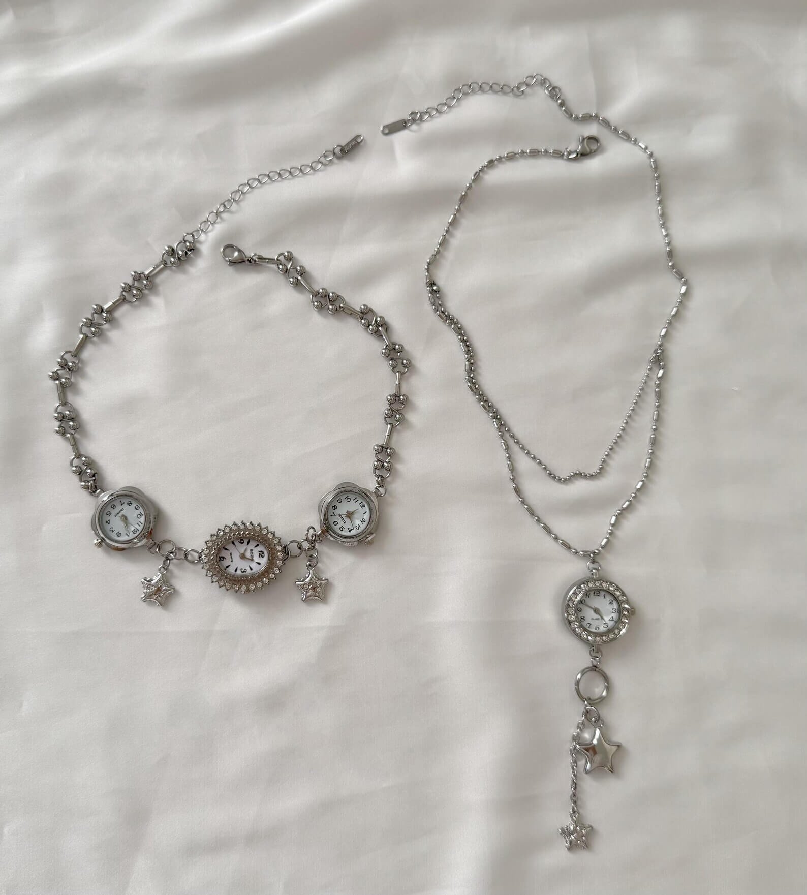 Boho Handmade Crystal Watch Choker stylish watch choker necklace