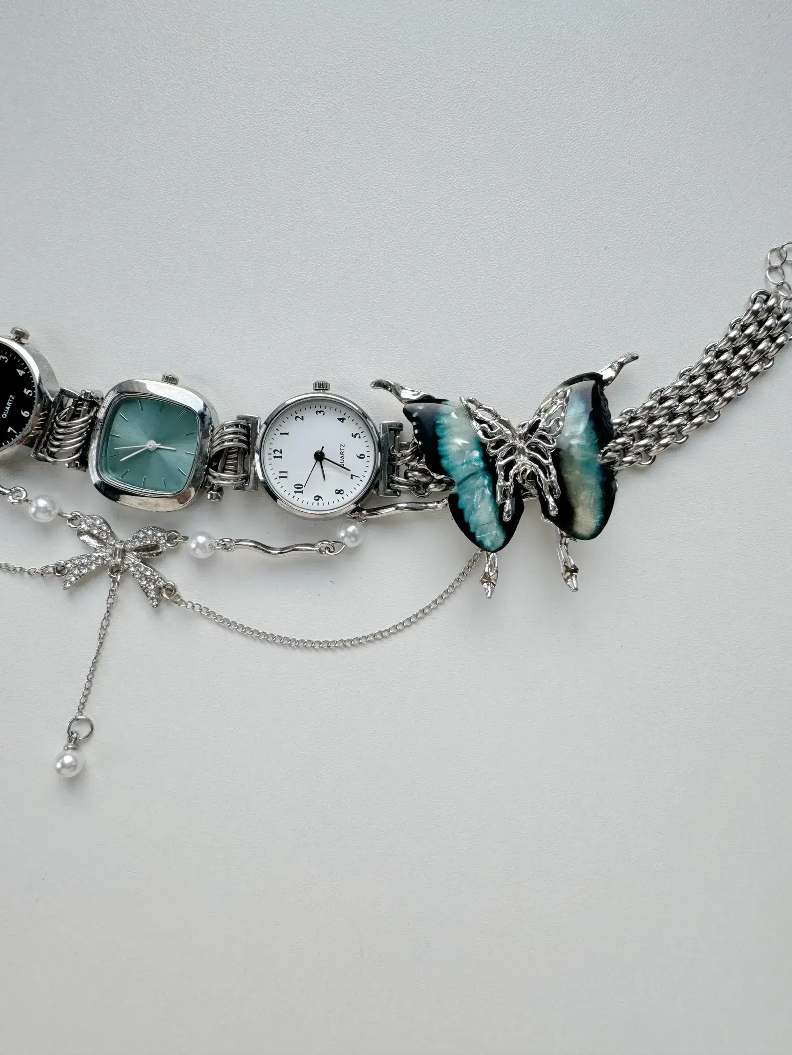 Luxury Chrome Punk Watch Necklace stylish watch choker necklace