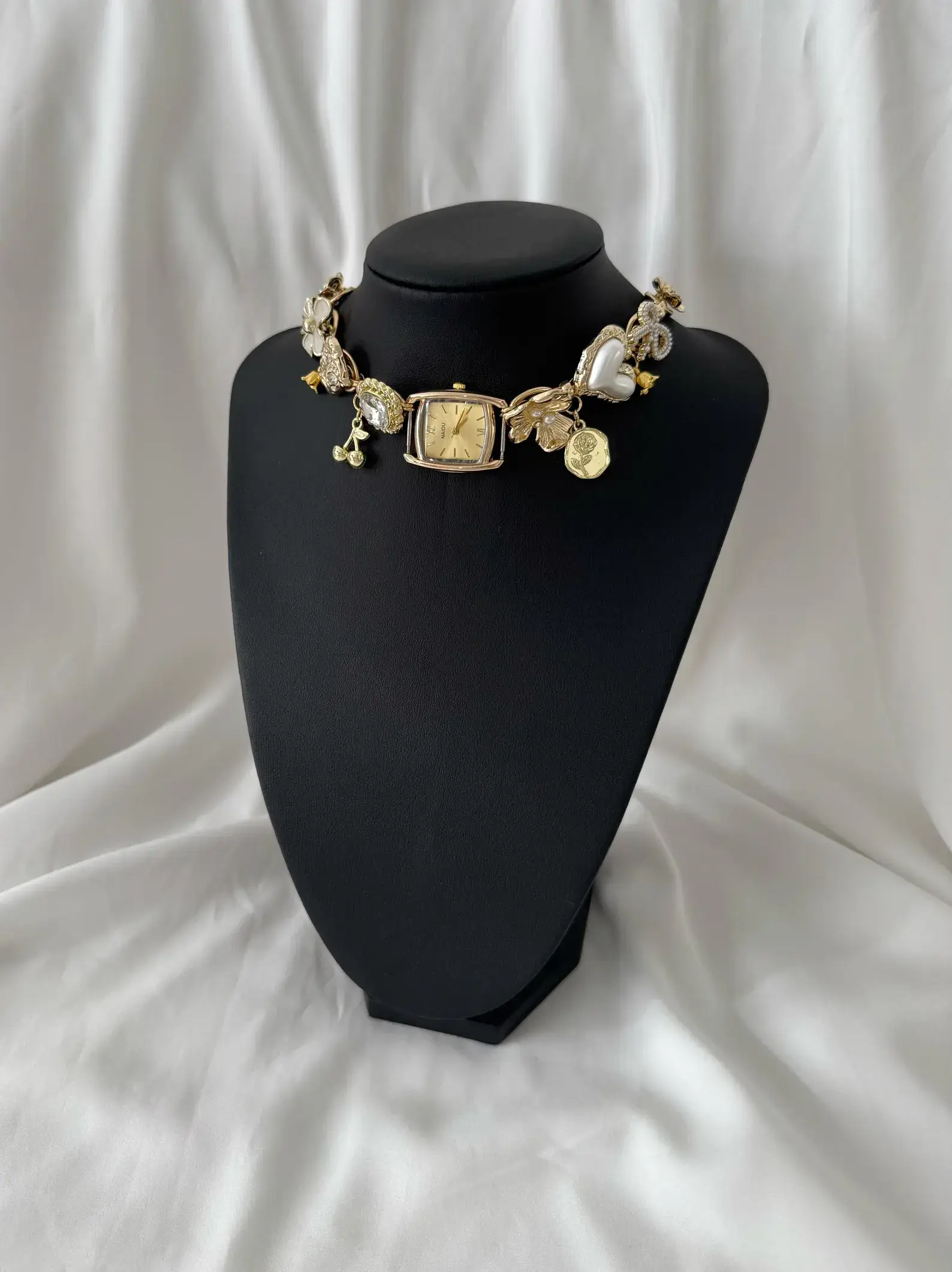 Boho Crystal Pendant Watch Necklace stylish watch choker necklace