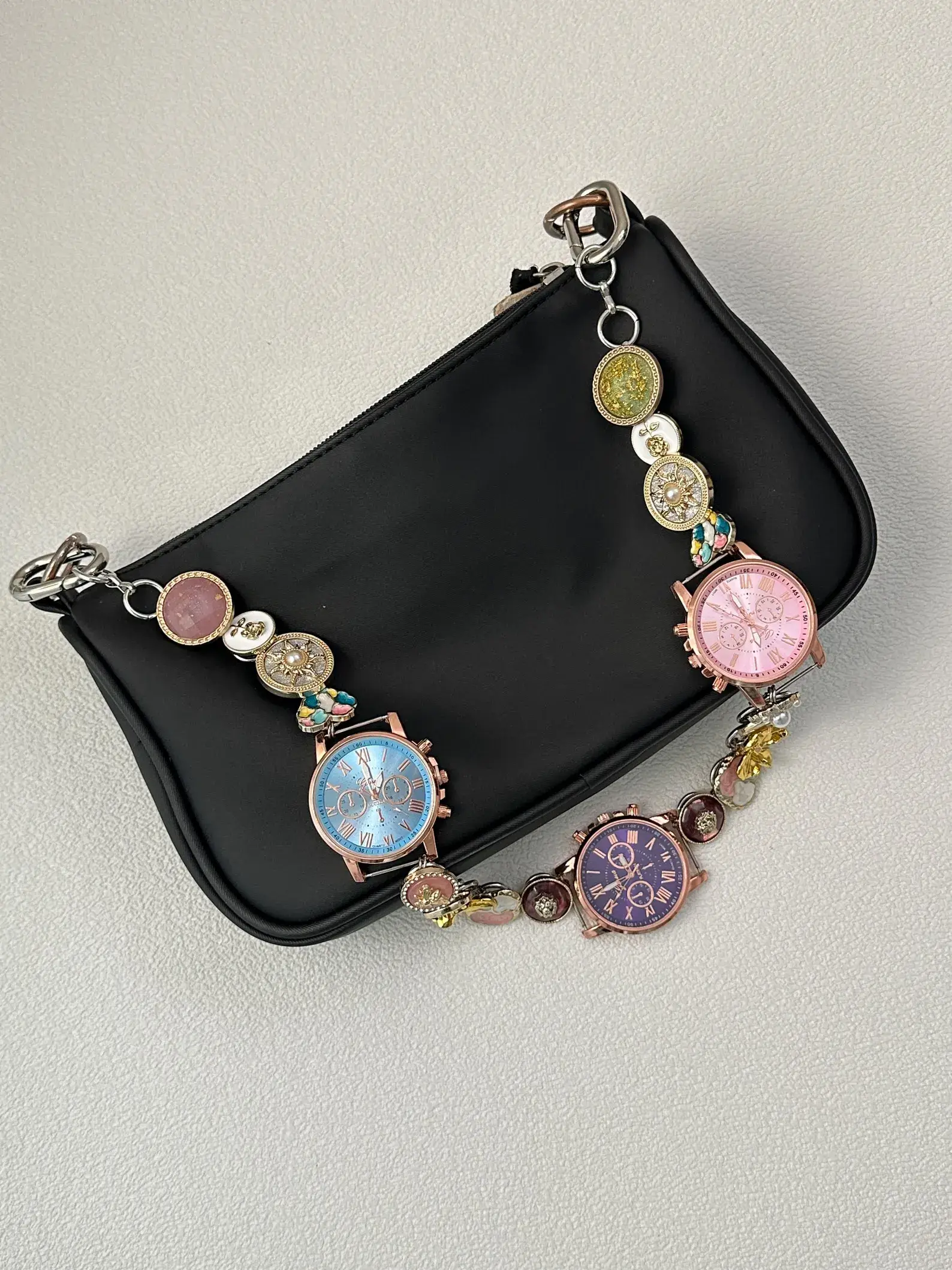 Gothic chrome punk bag chain styled by Billie Eilish