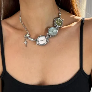 Luxury Multi-layer Watch Pendant Necklace stylish watch choker necklace