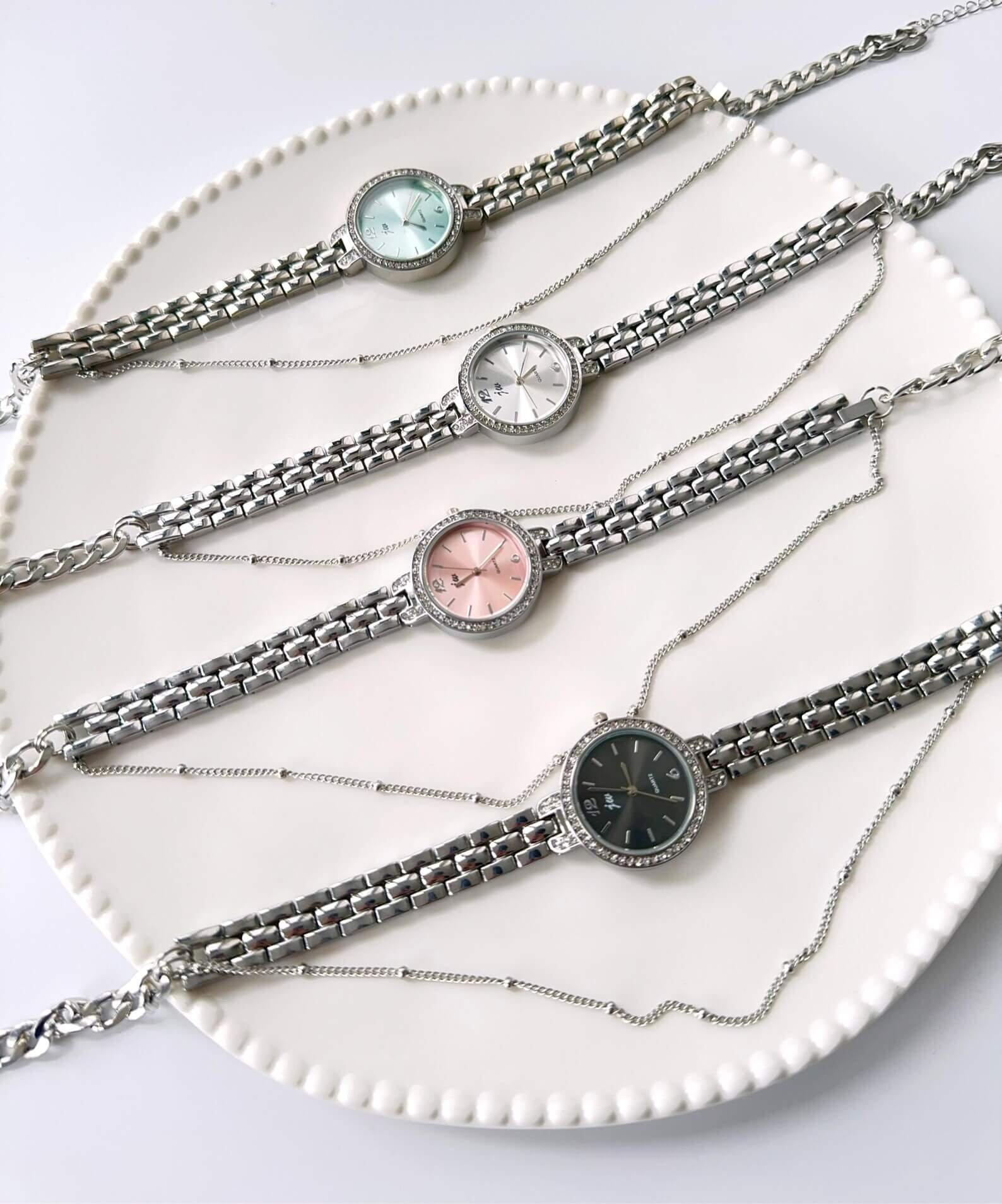 Trendy Neon Cyberpunk Layered Watch Necklace stylish watch choker necklace