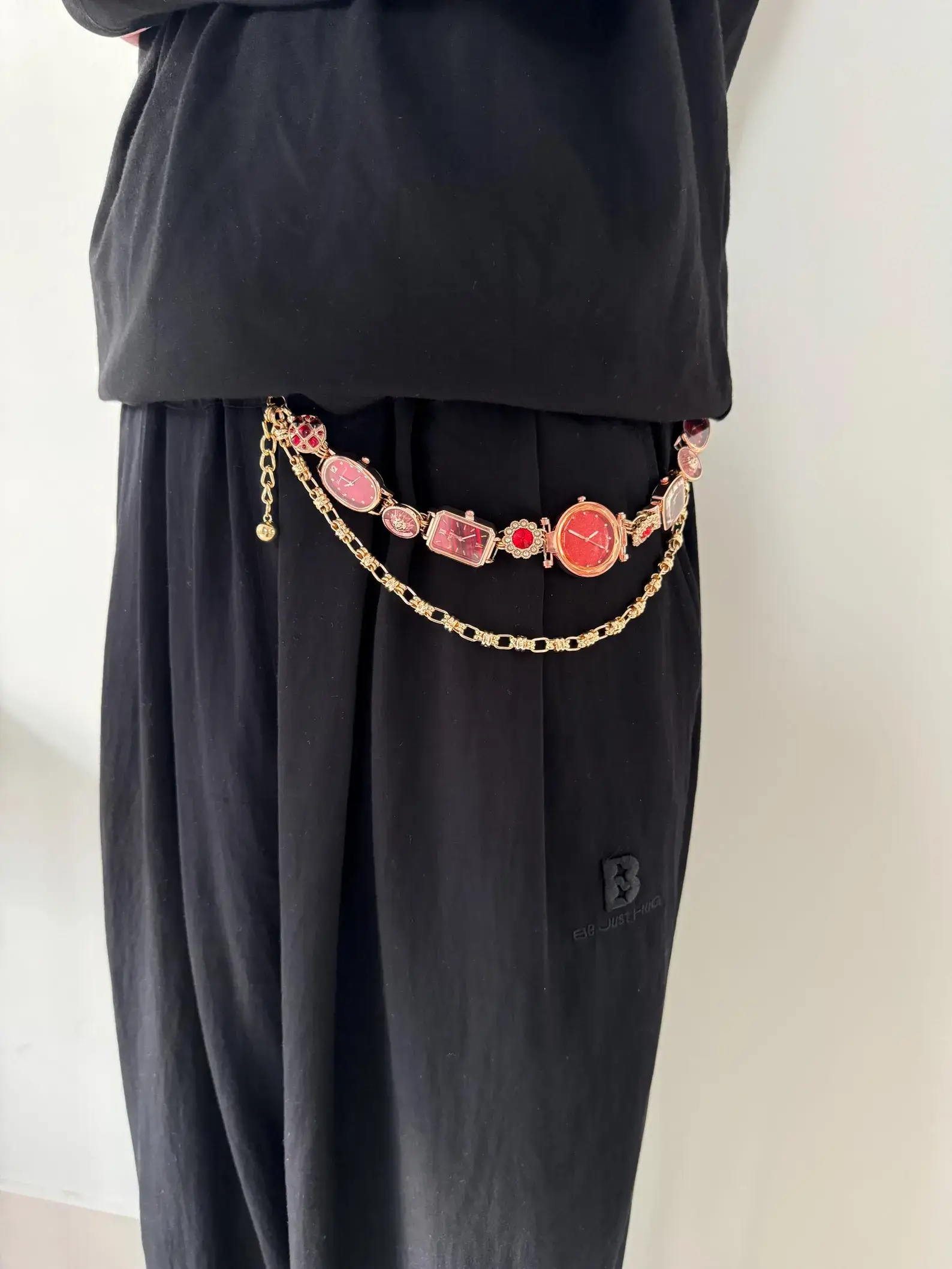 stainless steel punk pants chain gothic watch belt accessory 12