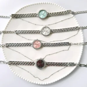 Trendy Neon Cyberpunk Layered Watch Necklace stylish watch choker necklace