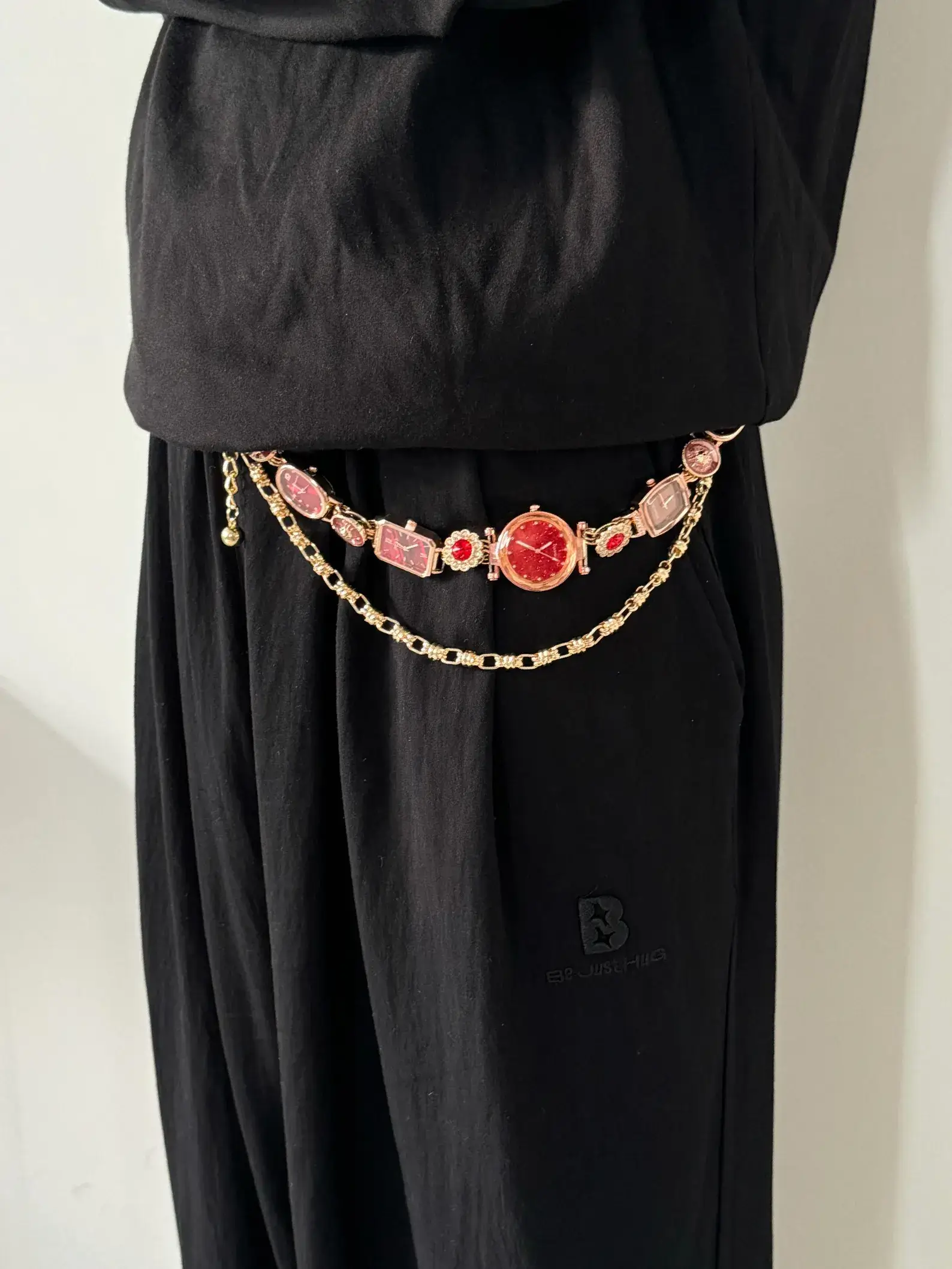 stainless steel punk pants chain gothic watch belt accessory 12