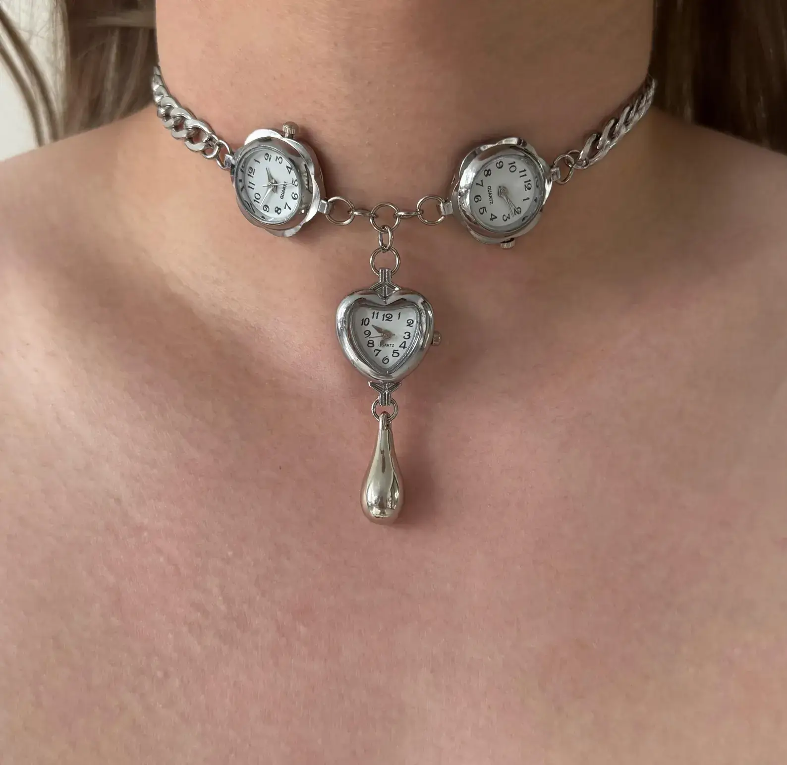 Modern Multi-layer Watch Necklace stylish watch choker necklace