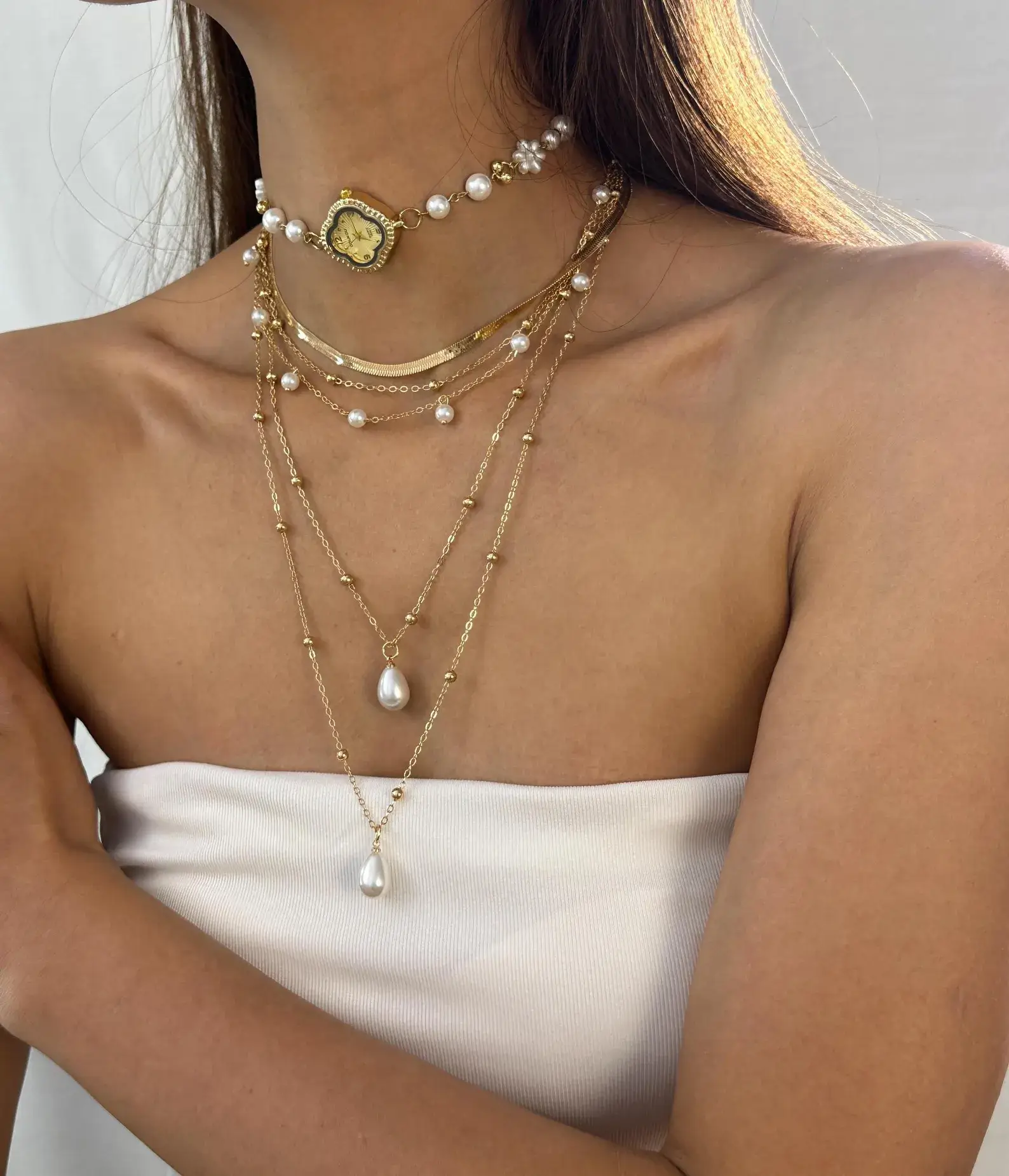 Casual Stainless Steel Watch Necklace stylish watch choker necklace