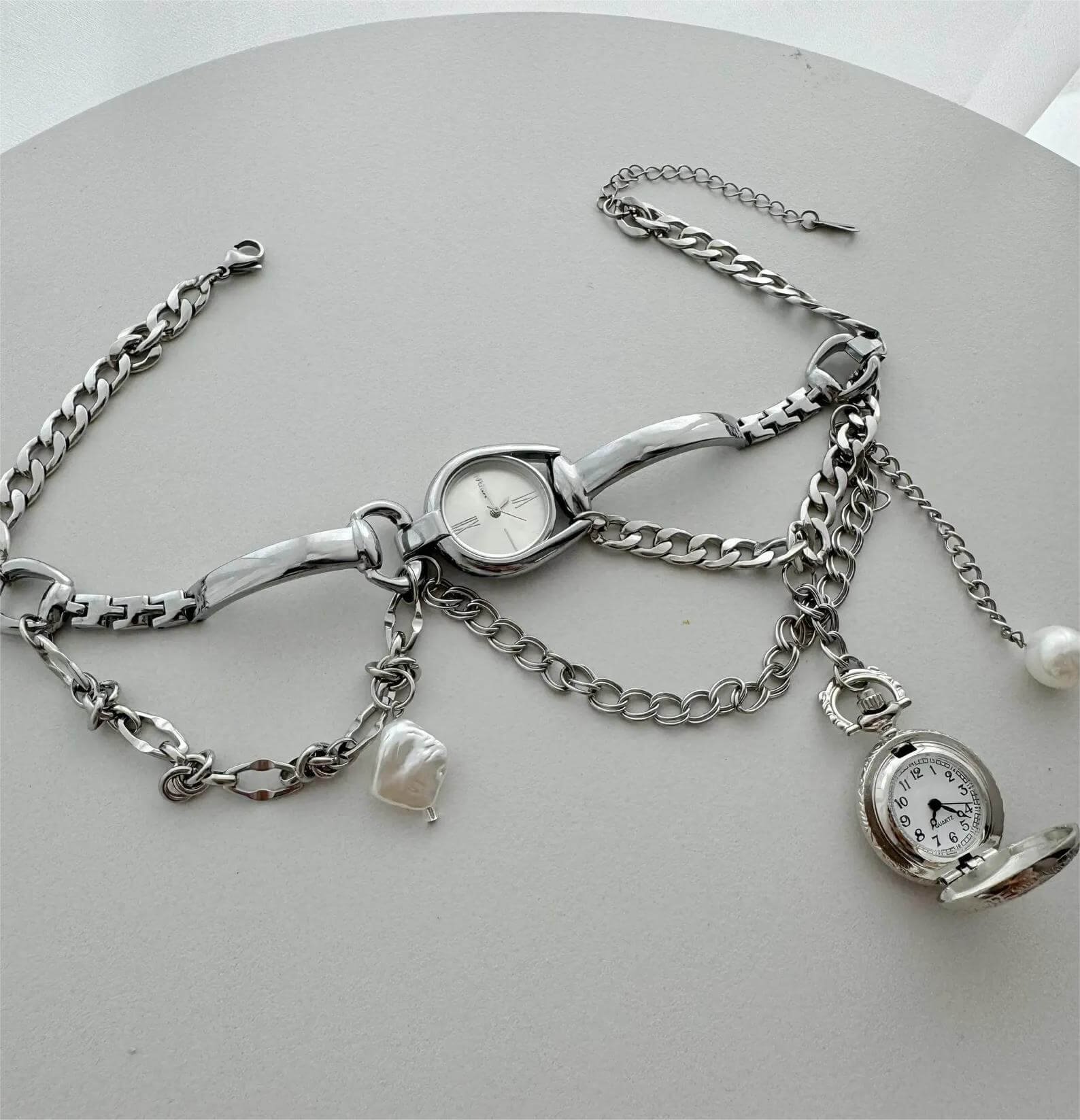 Classic Silver Techwear Watch Choker stylish watch choker necklace