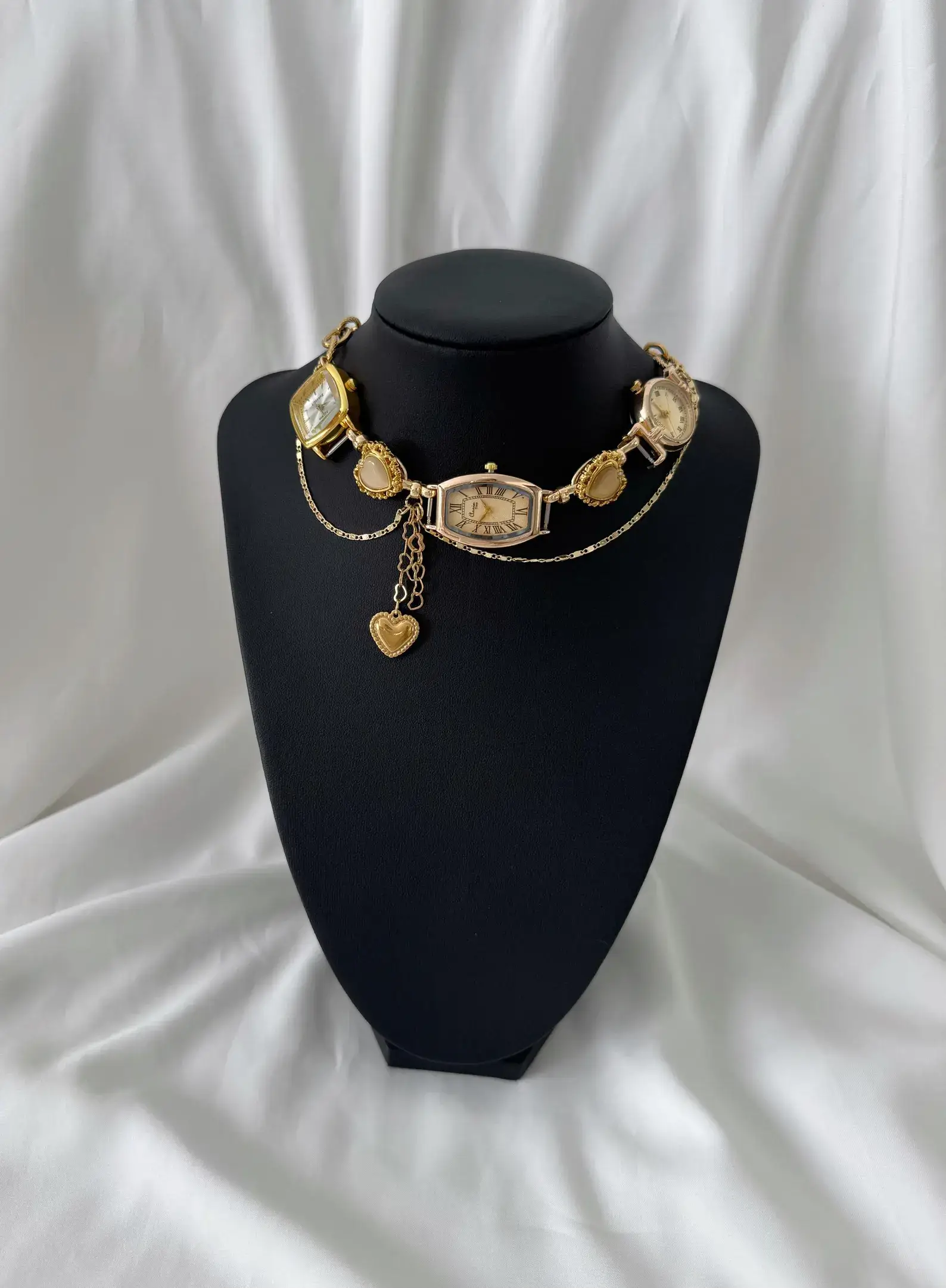 Boho Crystal Pendant Watch Necklace stylish watch choker necklace