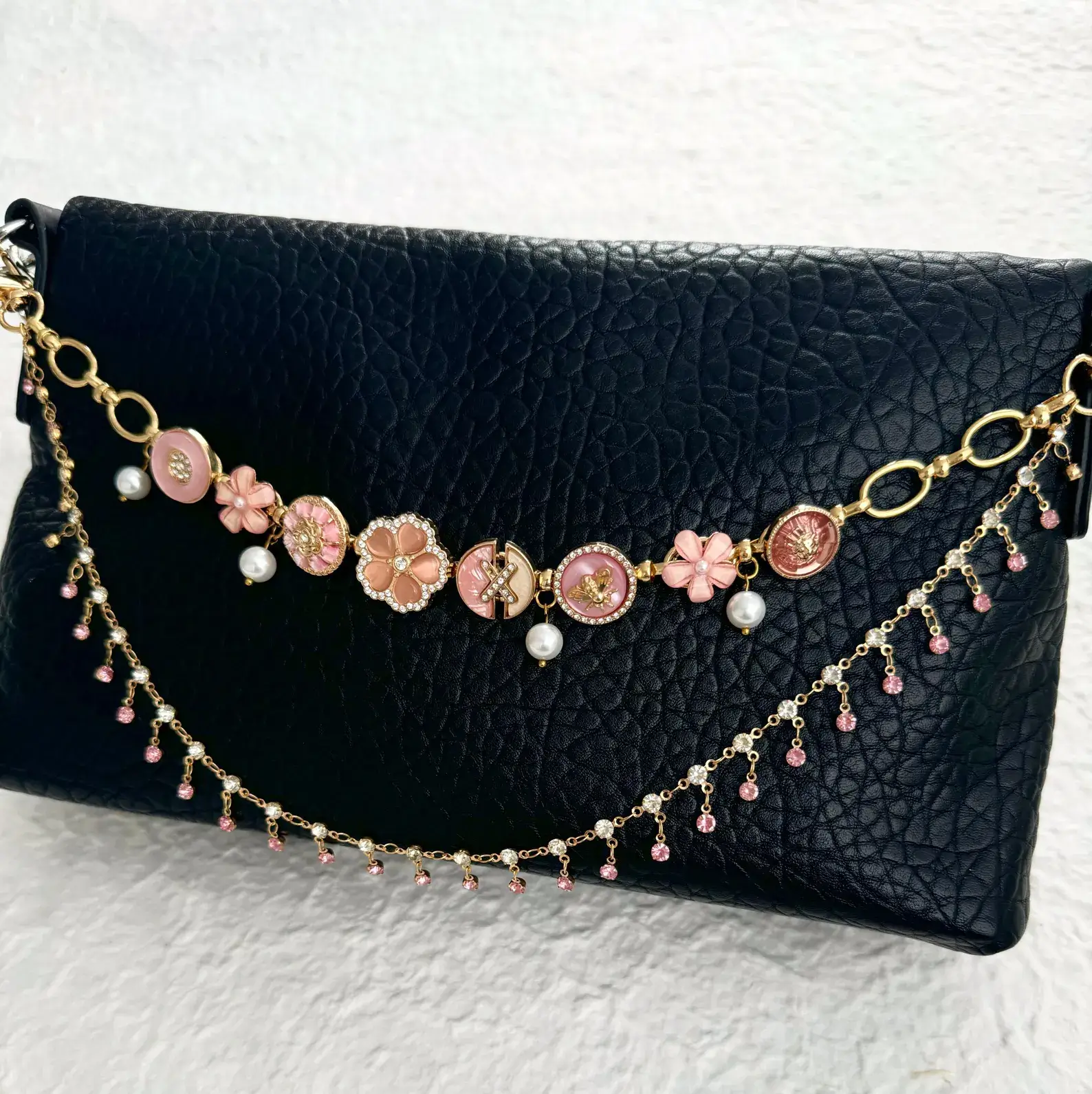 Handmade vintage gold watch bag chain styled by Taylor Swift