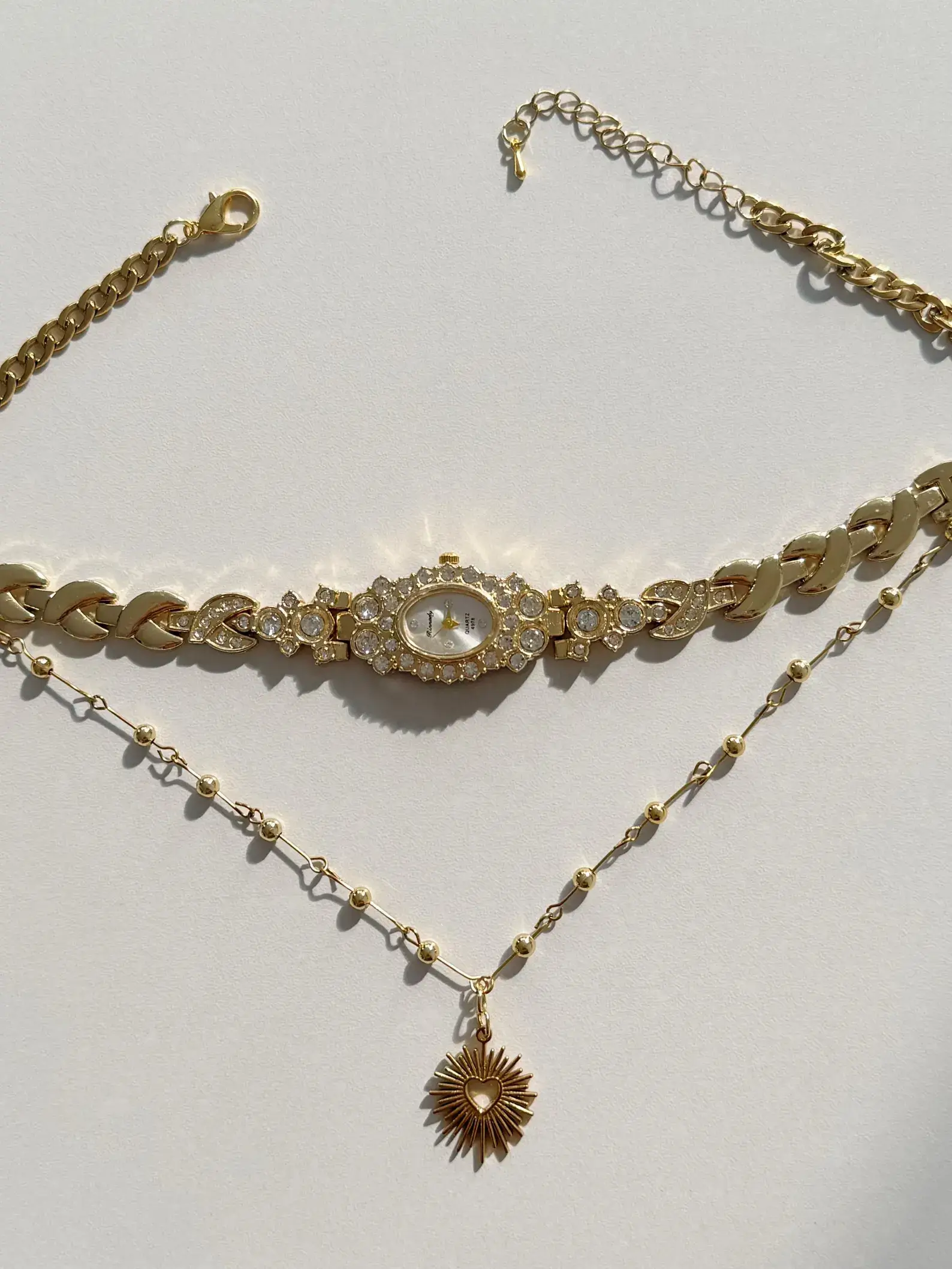 Elegant Pearl Crystal Watch Choker stylish watch choker necklace