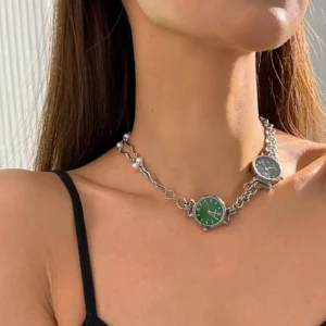 Classic Silver Punk Watch Choker stylish watch choker necklace