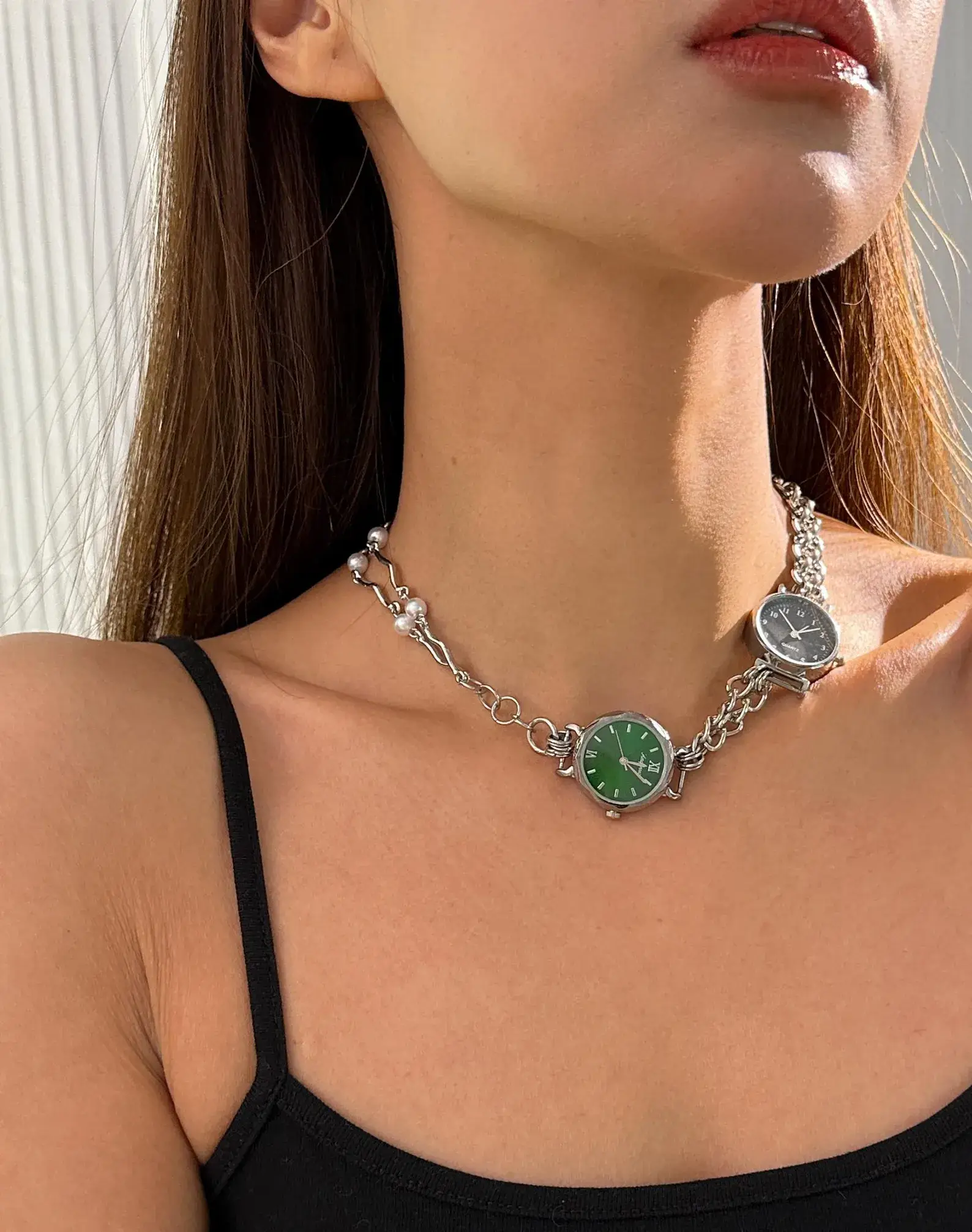 Classic Silver Punk Watch Choker stylish watch choker necklace