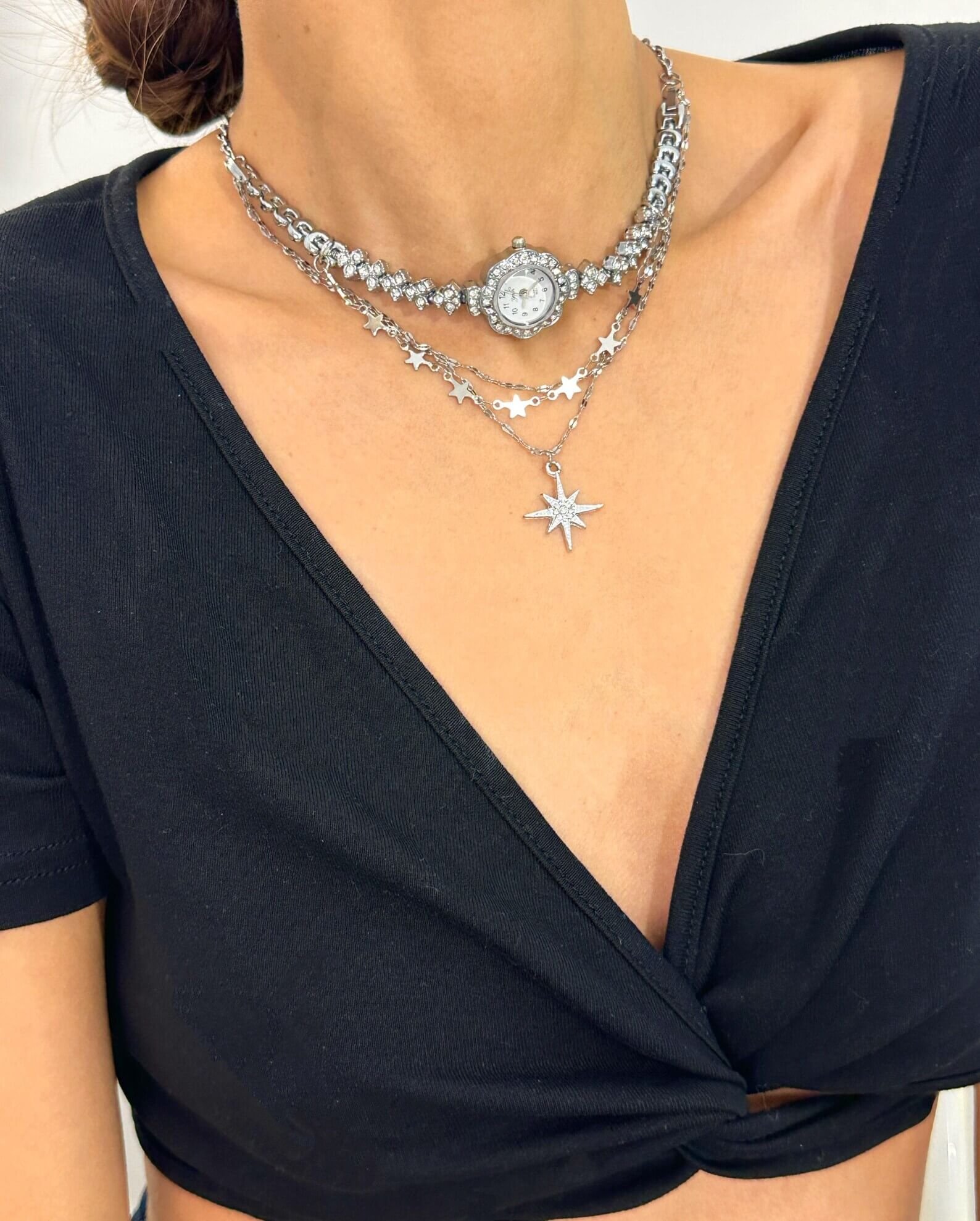 Trendy Neon Cyberpunk Punk Handmade Watch Necklace stylish watch choker necklace