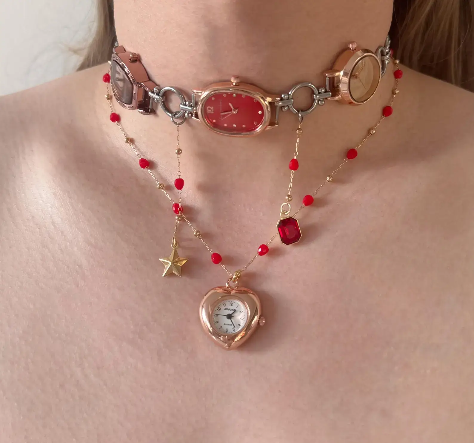Adjustable Leather Band Watch Necklace stylish watch choker necklace
