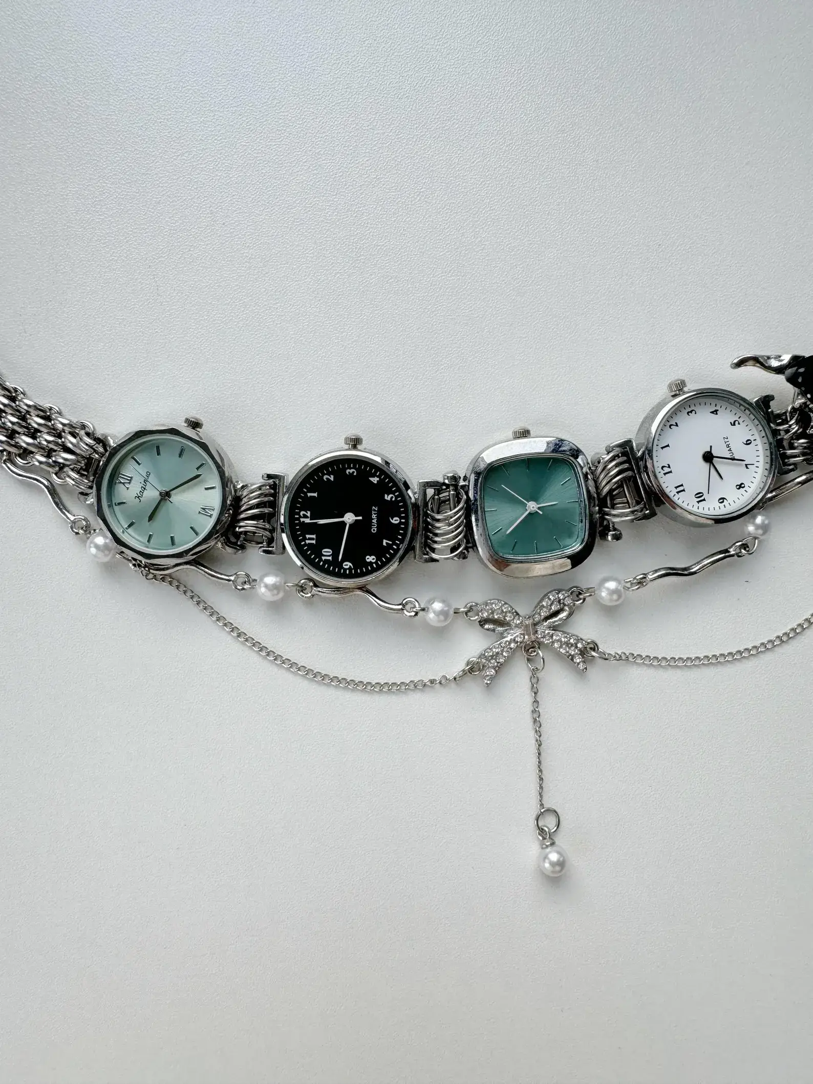 Luxury Chrome Punk Watch Necklace stylish watch choker necklace