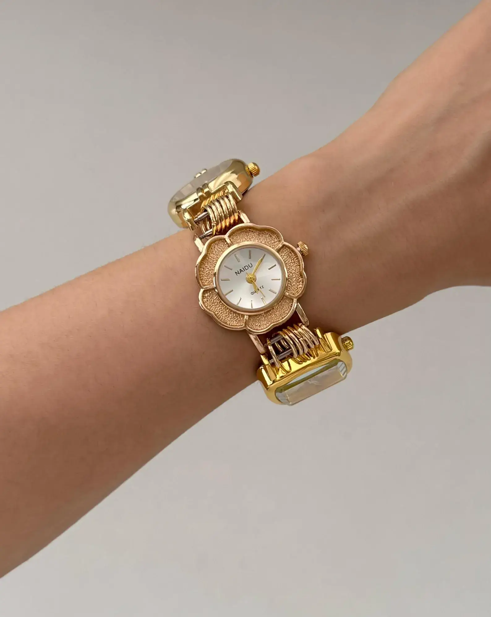 Timeless minimalist titanium stainless steel handmade watch bracelet for women