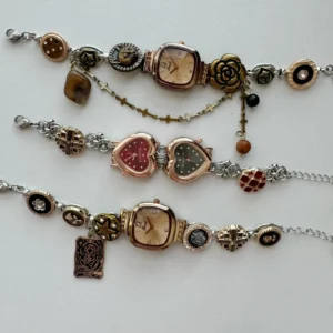 Handmade Y2K titanium stainless steel women’s watch bracelet, retro-inspired jewelry