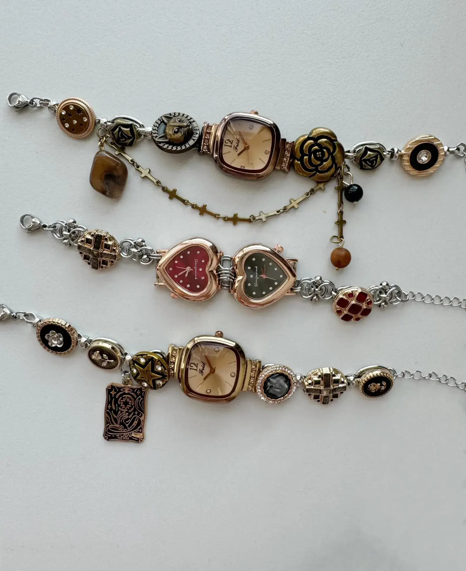 Handmade Y2K titanium stainless steel women’s watch bracelet, retro-inspired jewelry