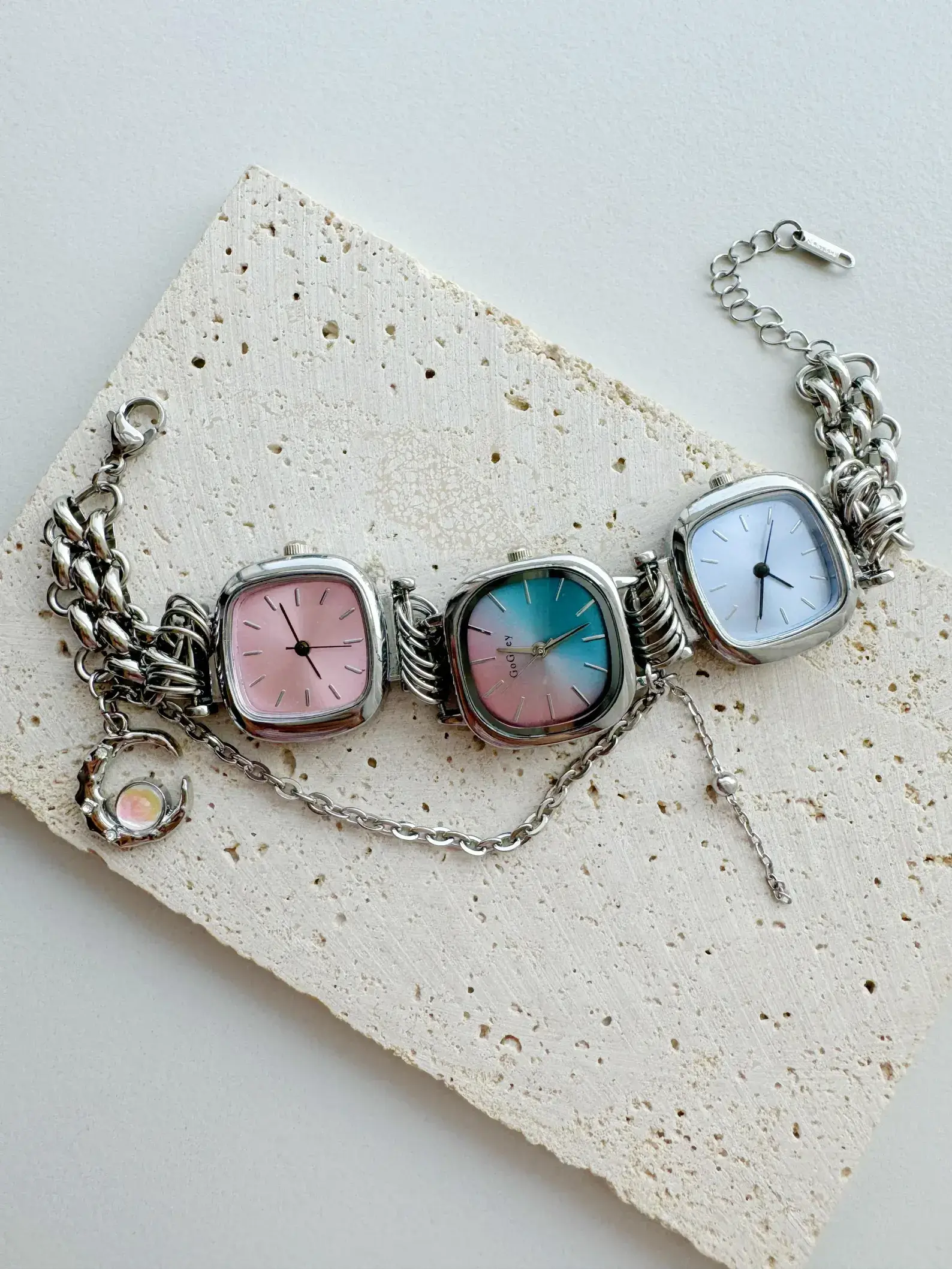 Vibrant Y2K titanium stainless steel handmade watch bracelet, women’s jewelry