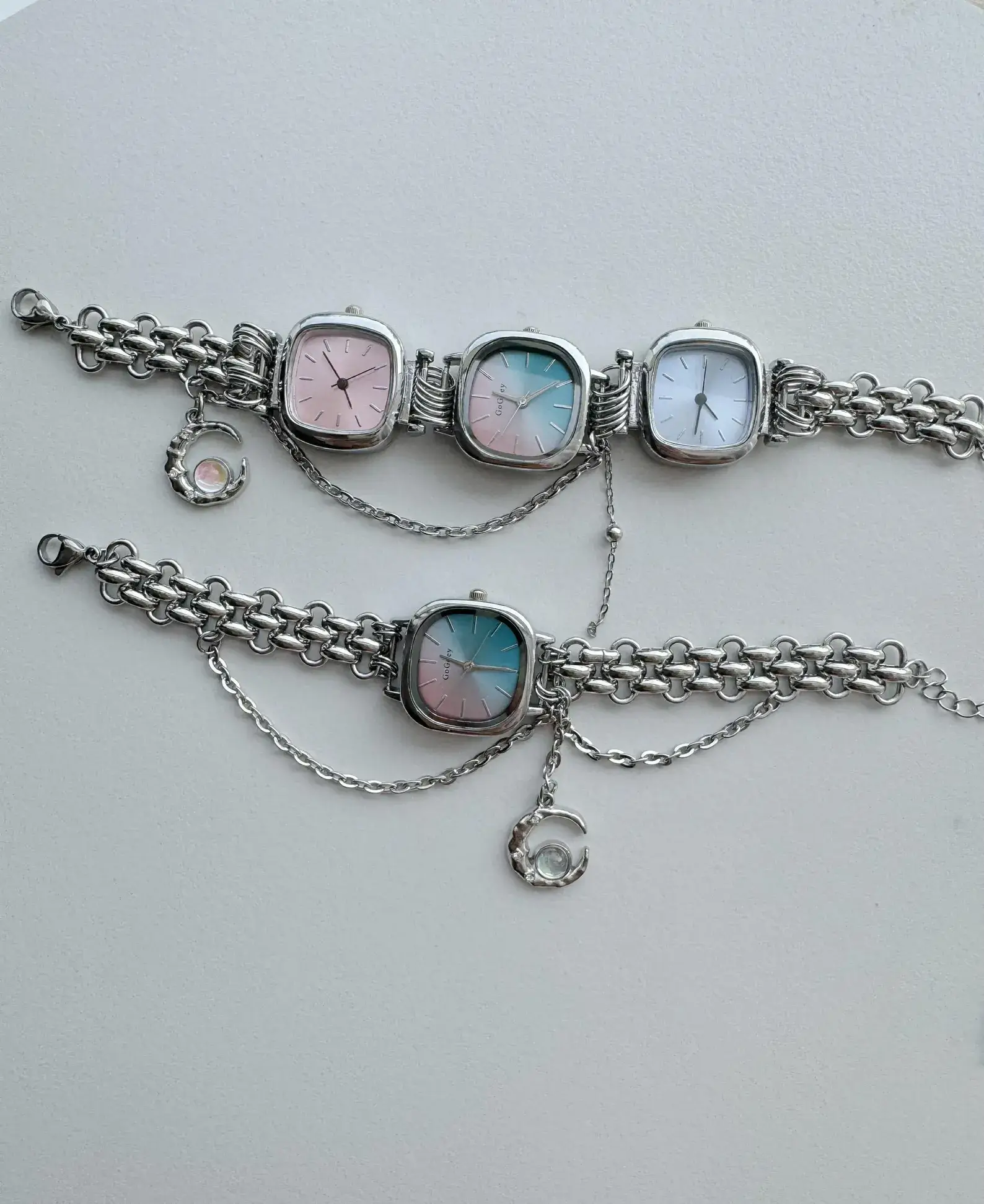 Vibrant Y2K titanium stainless steel handmade watch bracelet, women’s jewelry