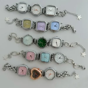 Chic Y2K titanium stainless steel handmade watch bracelet, women’s jewelry