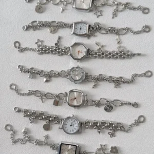 Elegant minimalist titanium stainless steel handmade watch bracelet for women’s jewelry