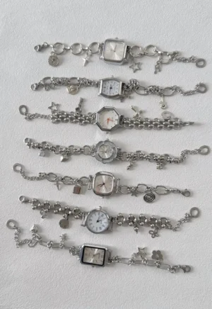 Elegant minimalist titanium stainless steel handmade watch bracelet for women’s jewelry