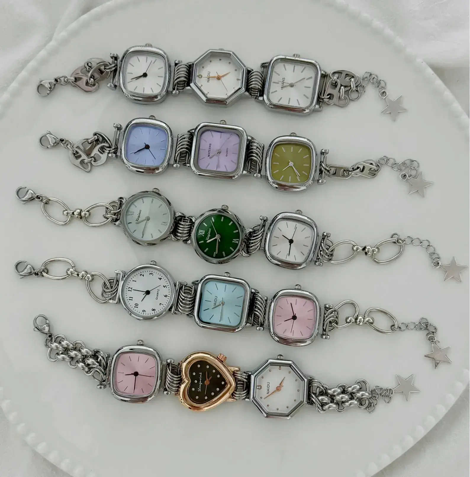 Chic Y2K titanium stainless steel handmade watch bracelet, women’s jewelry