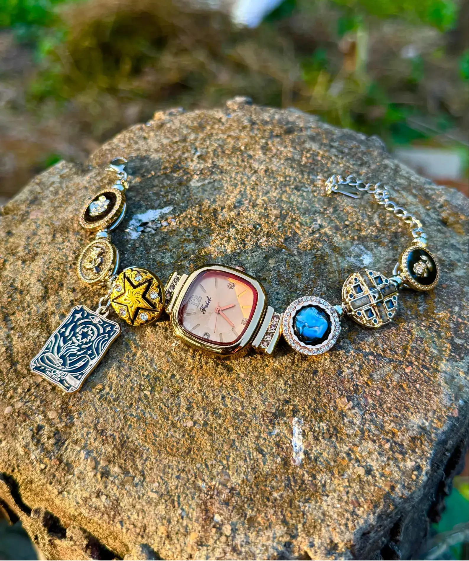Handmade Y2K titanium stainless steel women’s watch bracelet, retro-inspired jewelry
