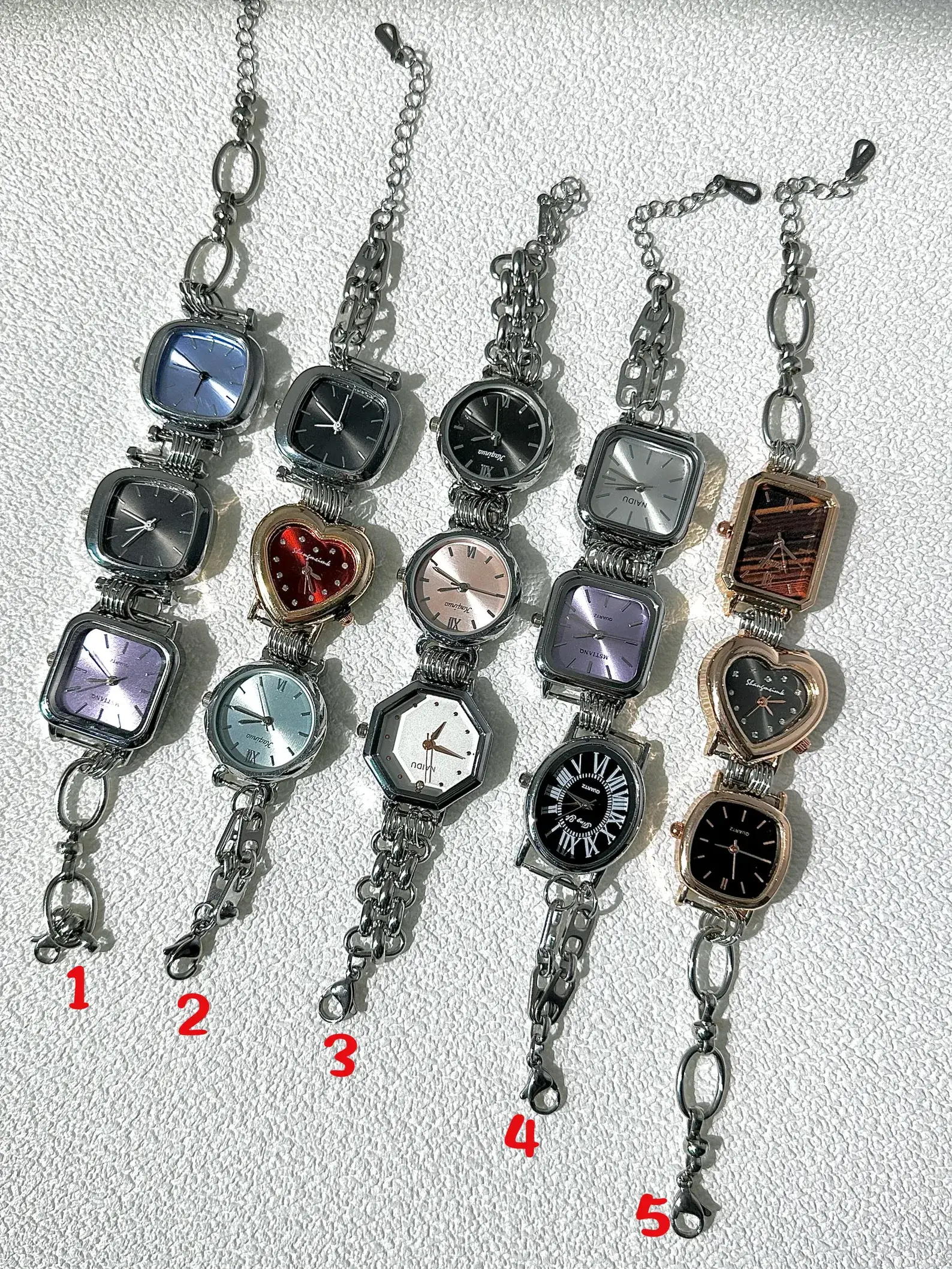 Handmade minimalist titanium stainless steel women’s watch bracelet, sleek modern design
