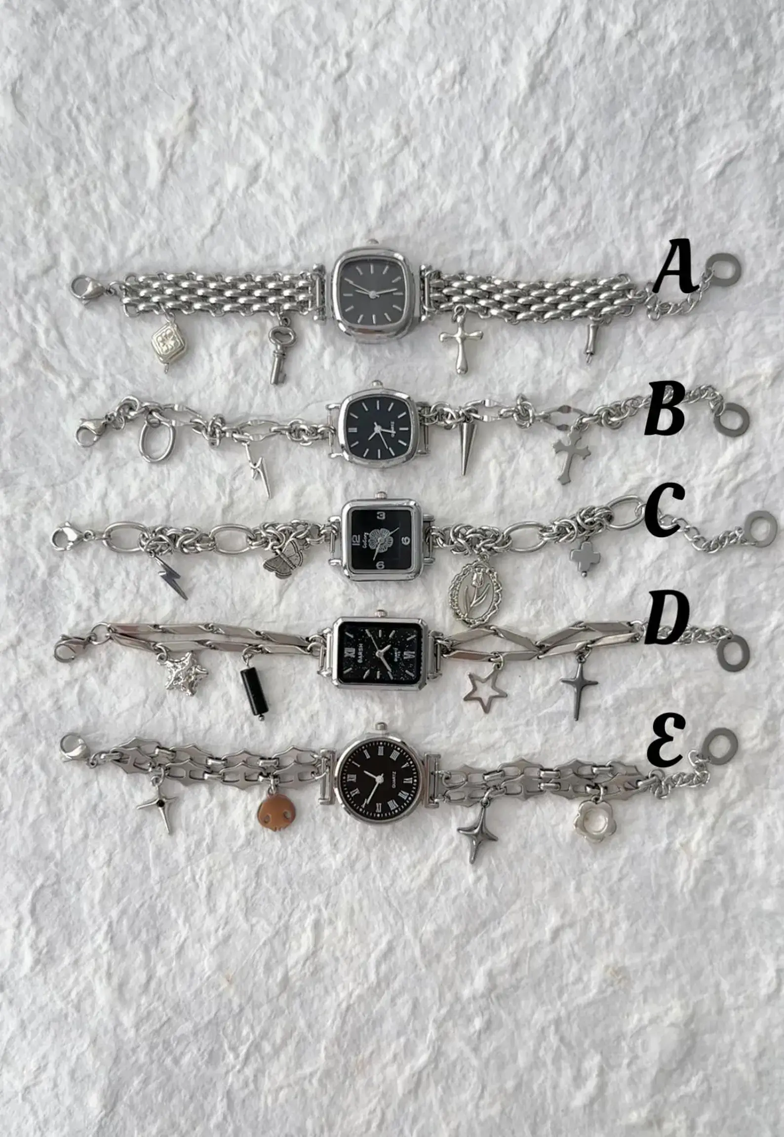 Early 2000s Y2K titanium stainless steel handmade women’s watch bracelet
