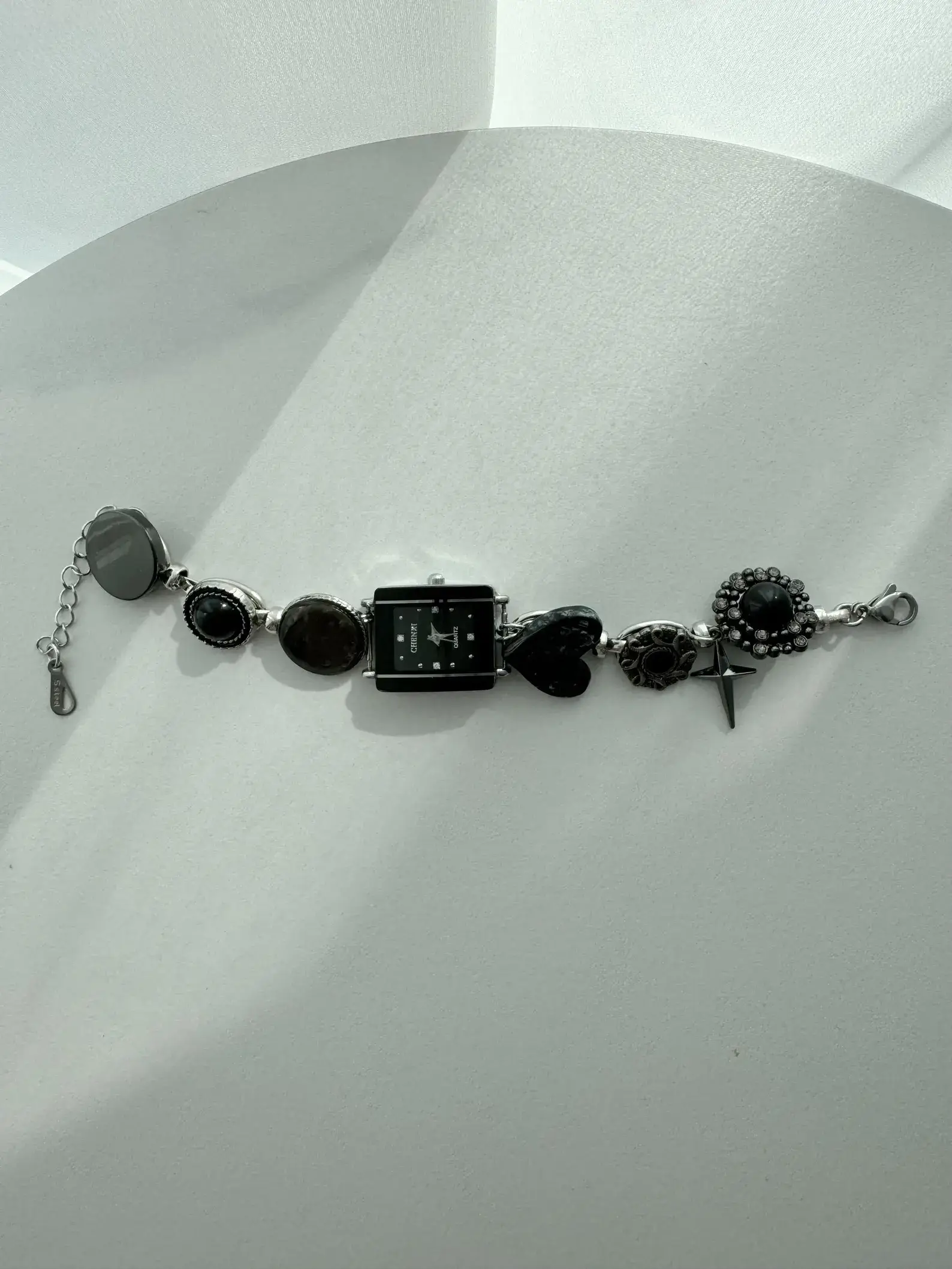 Futuristic Y2K handmade titanium stainless steel watch bracelet, women’s jewelry