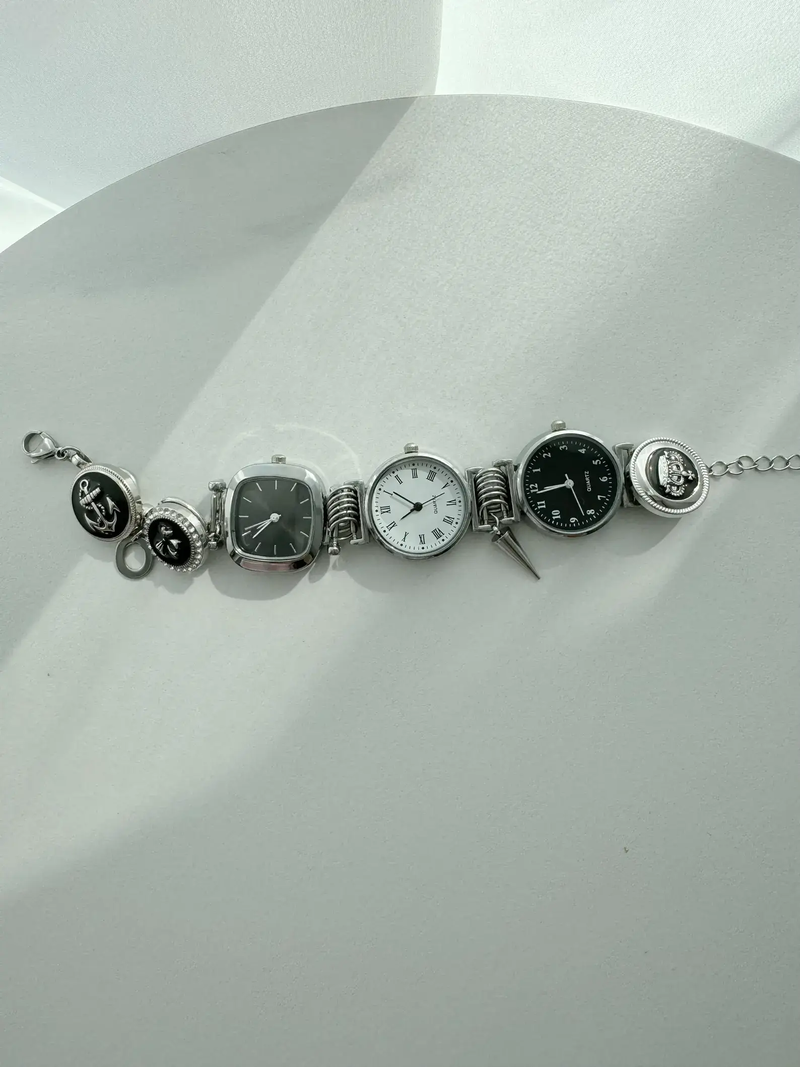 Futuristic Y2K handmade titanium stainless steel watch bracelet, women’s jewelry