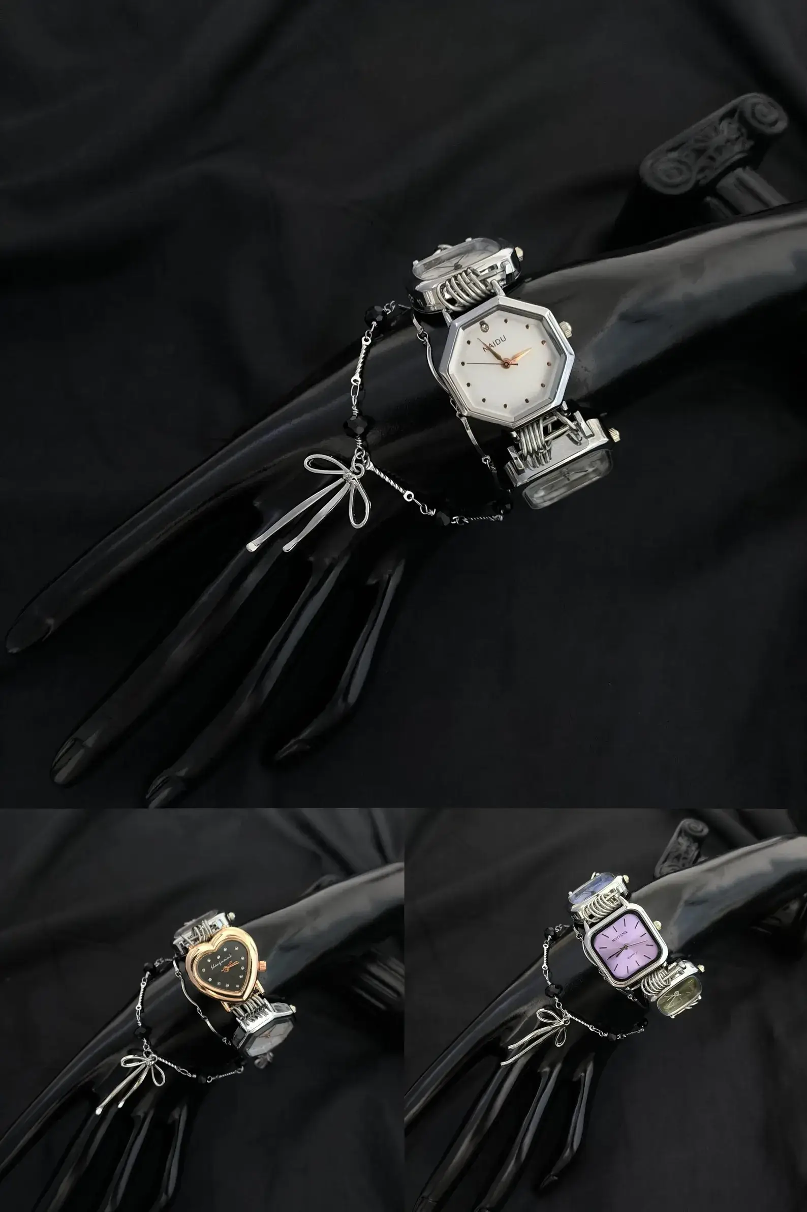 Chic Y2K titanium stainless steel handmade watch bracelet, women’s jewelry
