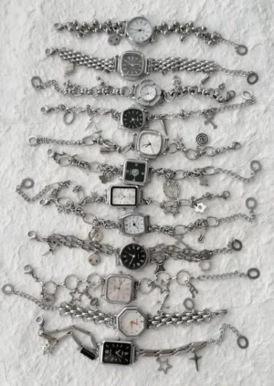 Trendy Y2K titanium stainless steel watch bracelet, handmade women’s jewelry accessory